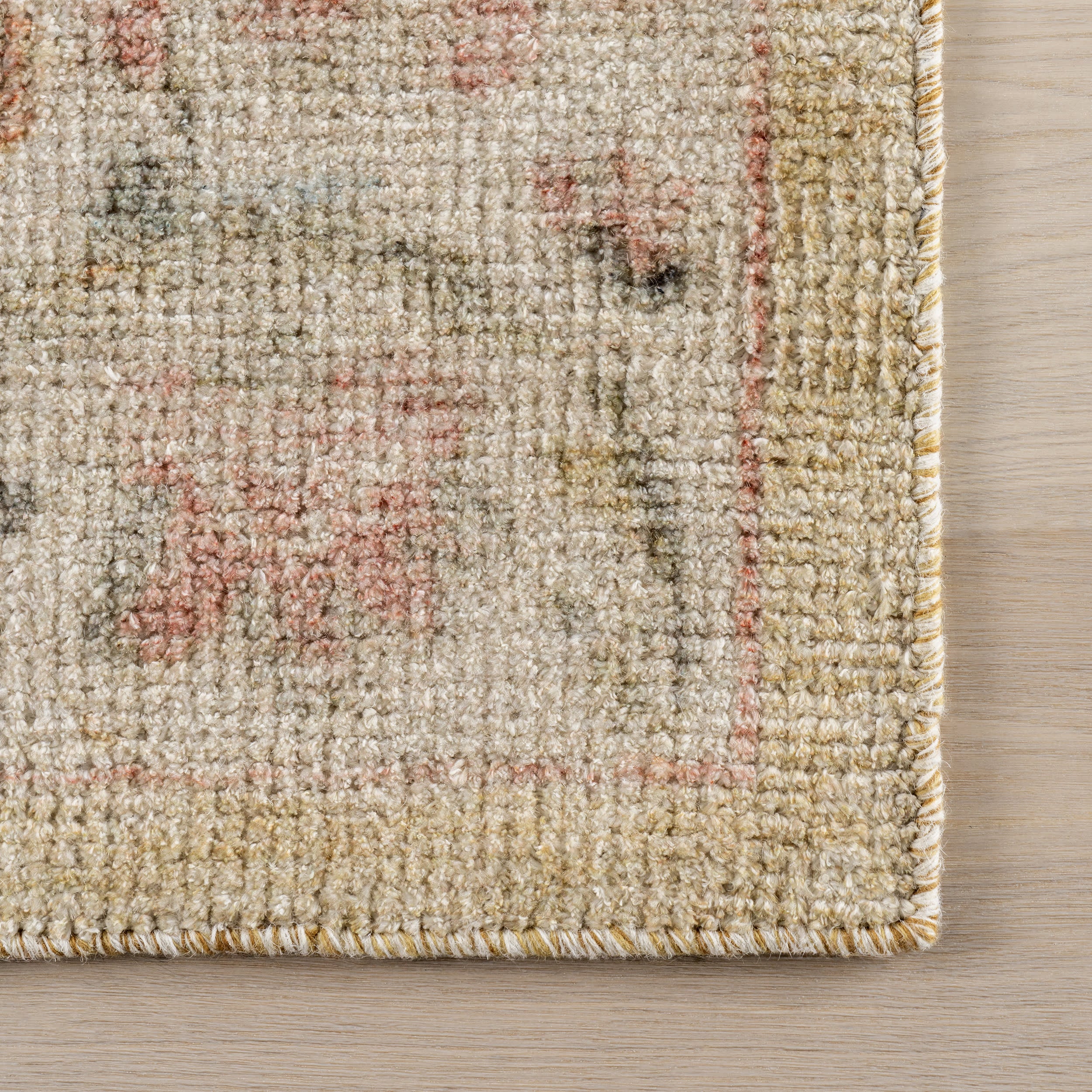 Sufi Hand Tufted Floral Motif Wool-Blend Rug | Multicolor - Image 4