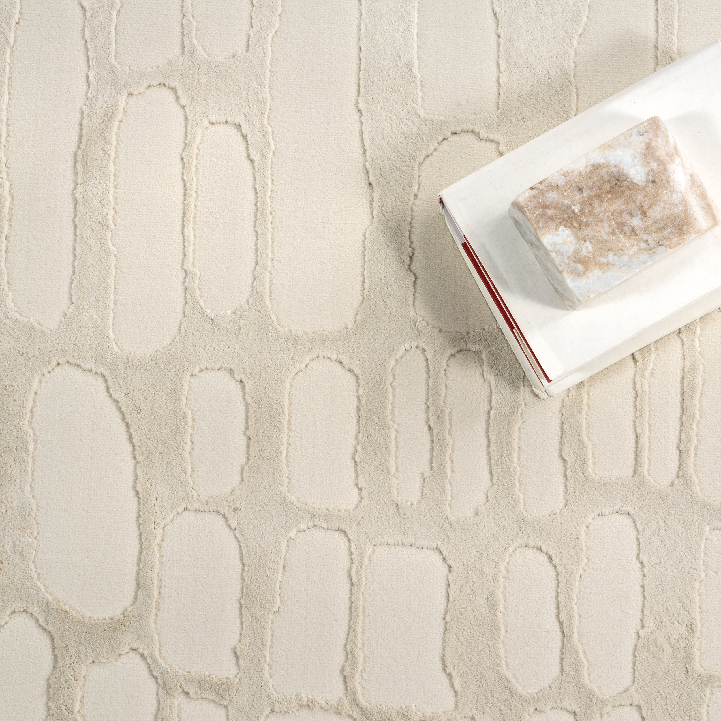 Summit Plush Textured Washable Rug | Cream - Image 8