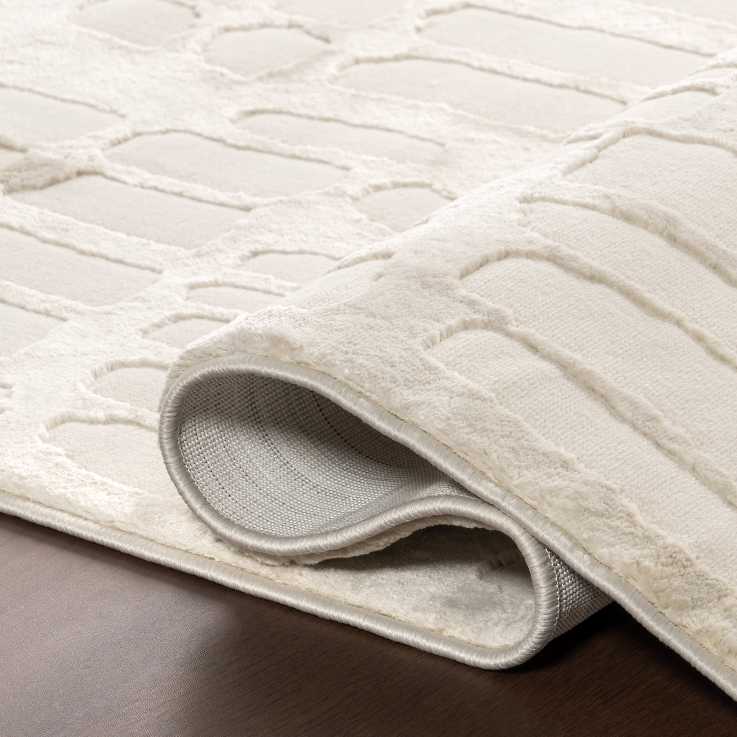 Summit Plush Textured Washable Rug | Cream - Image 9
