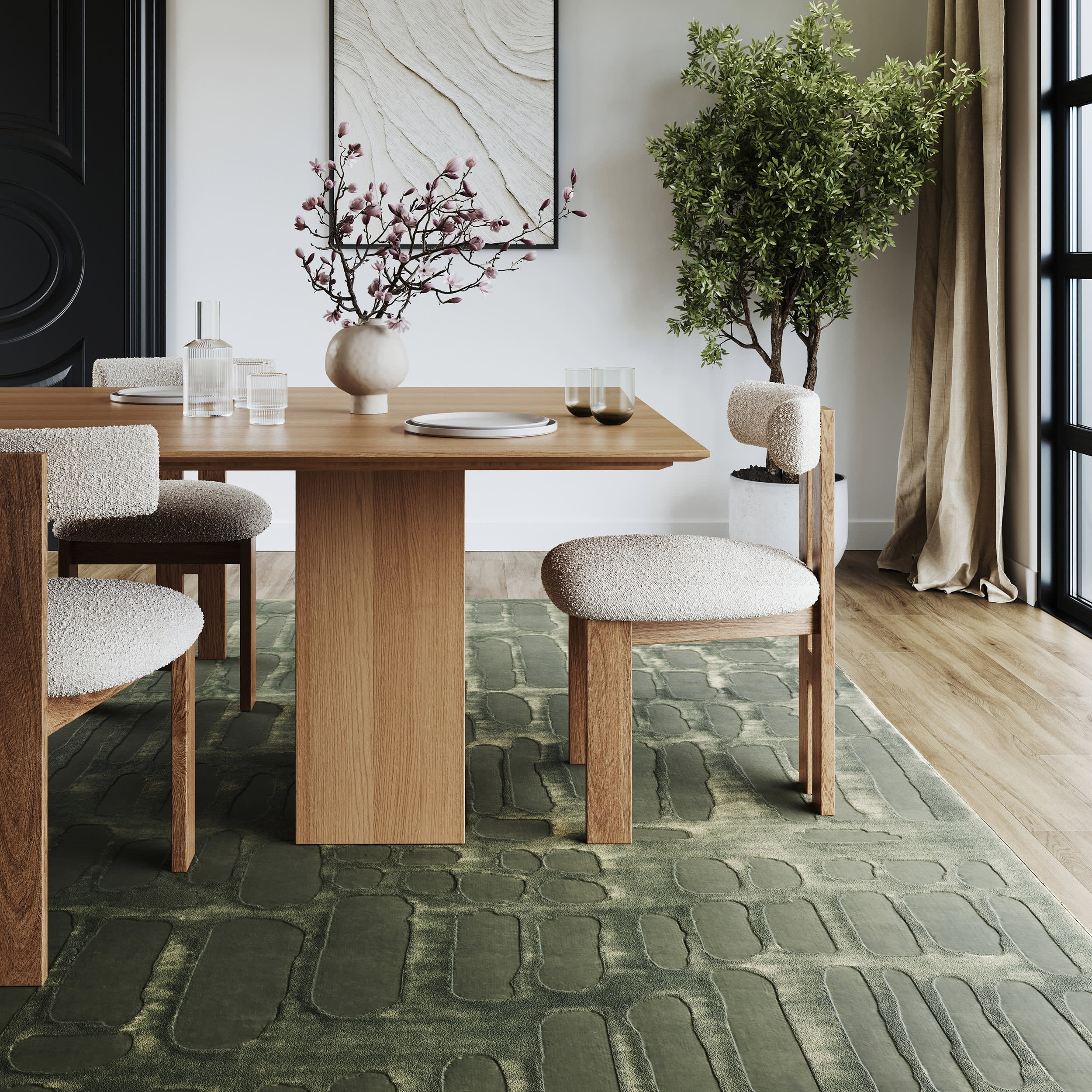 Summit Plush Textured Washable Rug | Green - Image 2