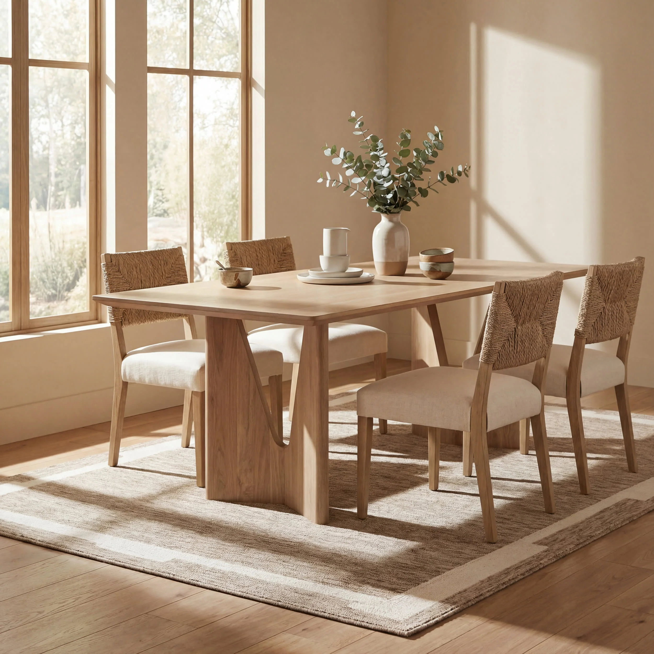 Suna Wool Modern Transitional Rug | Sand - Image 7