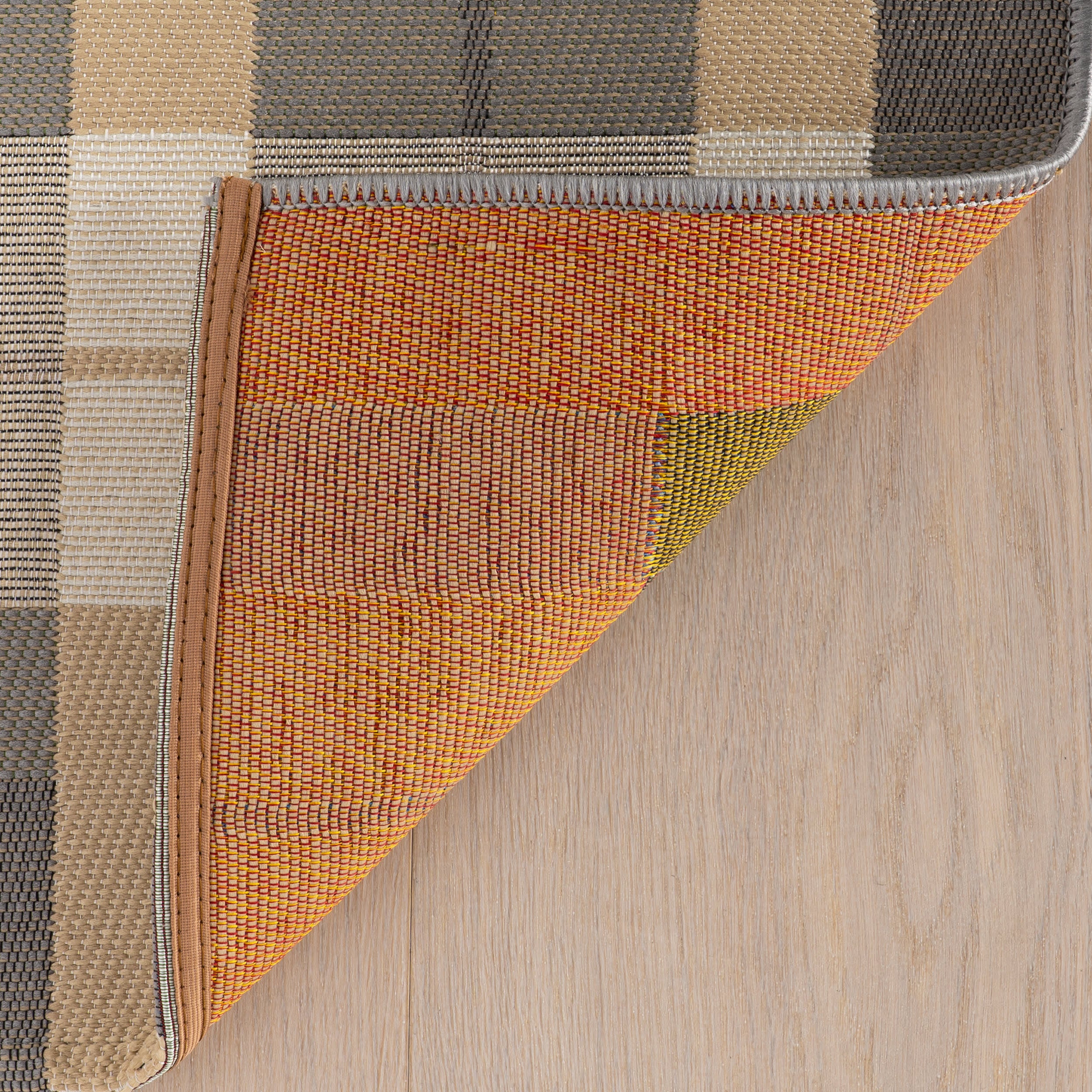 Sundara Modern Plaid Indoor/Outdoor Rug | Grey Multi - Image 7