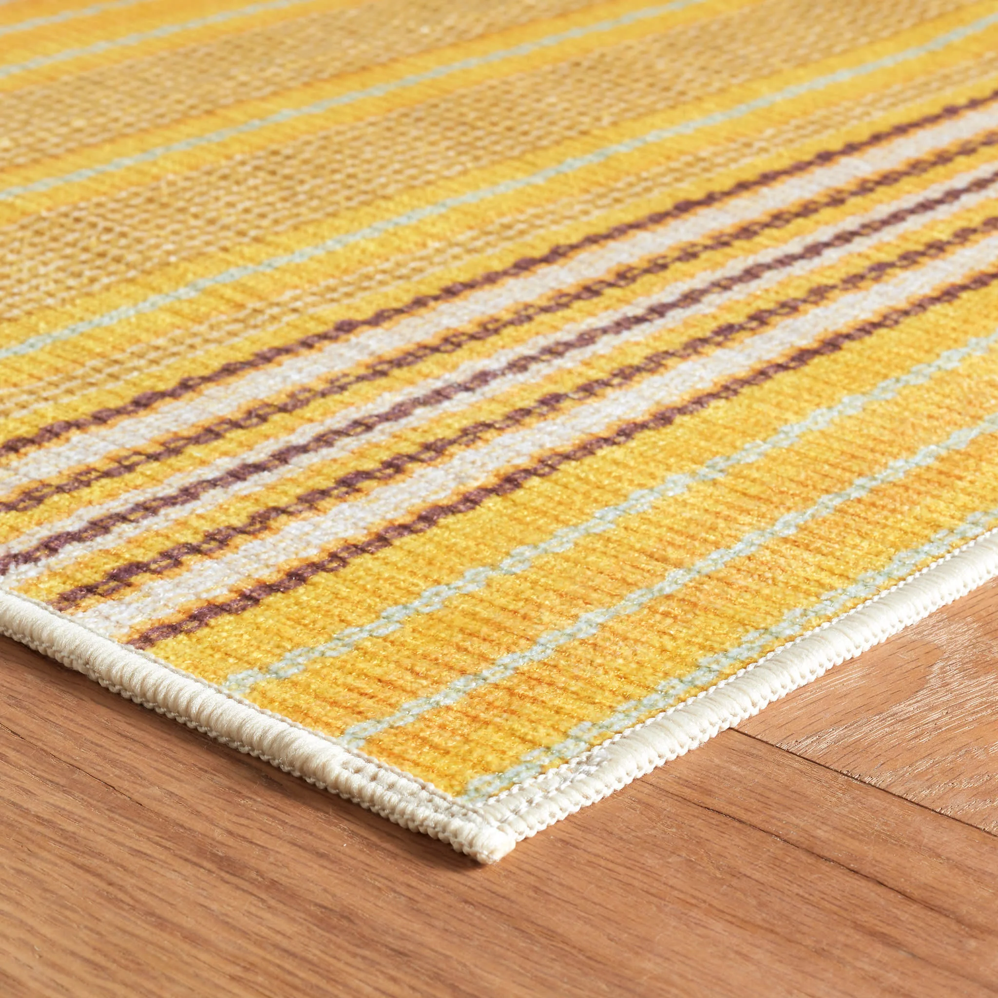 Sunflower Ticking Machine Washable Rug | Multicolor - Image 5