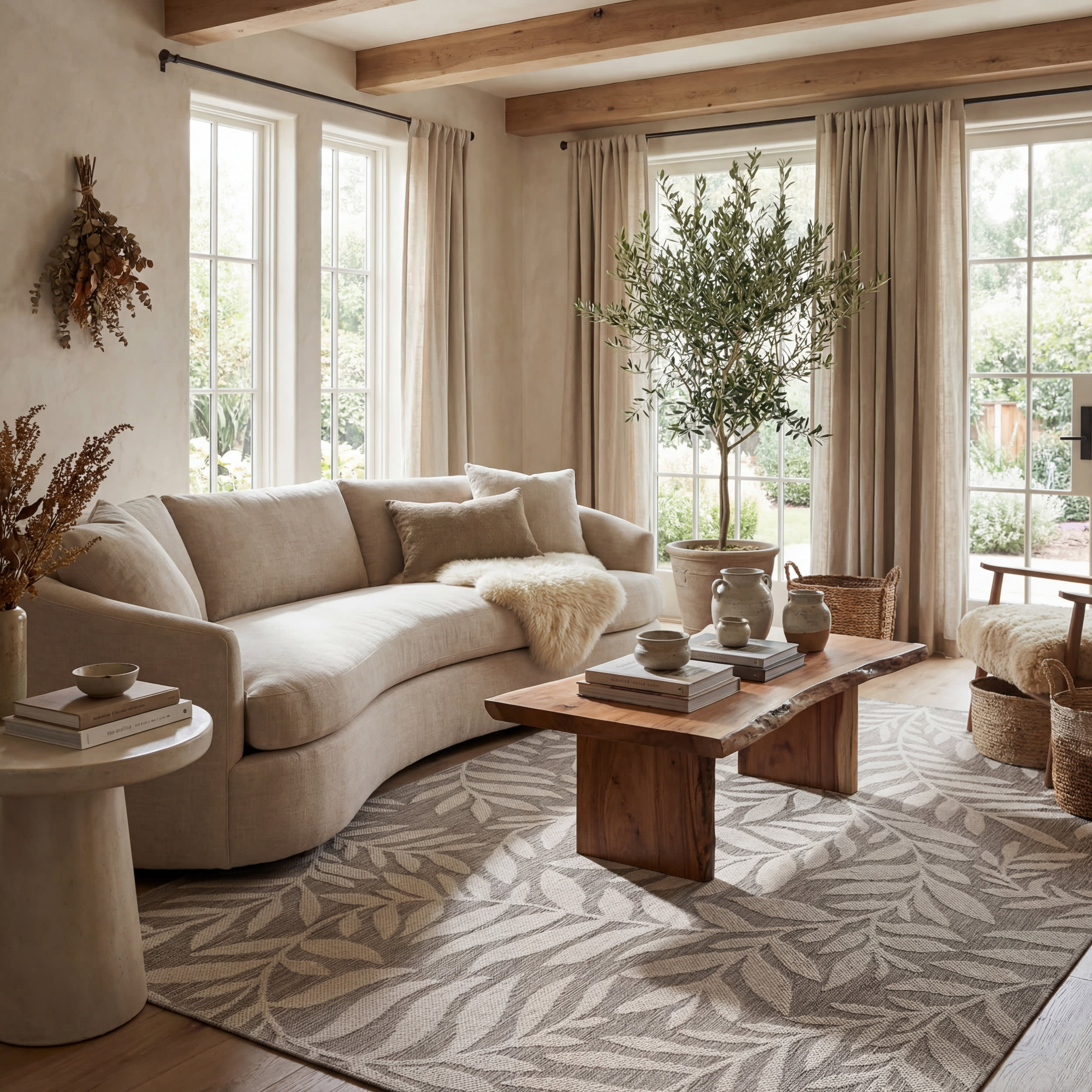 Suni Coastal Floral Indoor/Outdoor Rug | Grey - Image 9