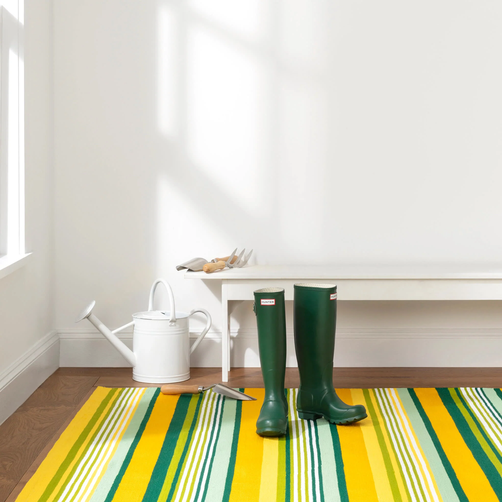Sunny Stripe Handwoven Indoor/Outdoor Rug | Lemon - Image 3