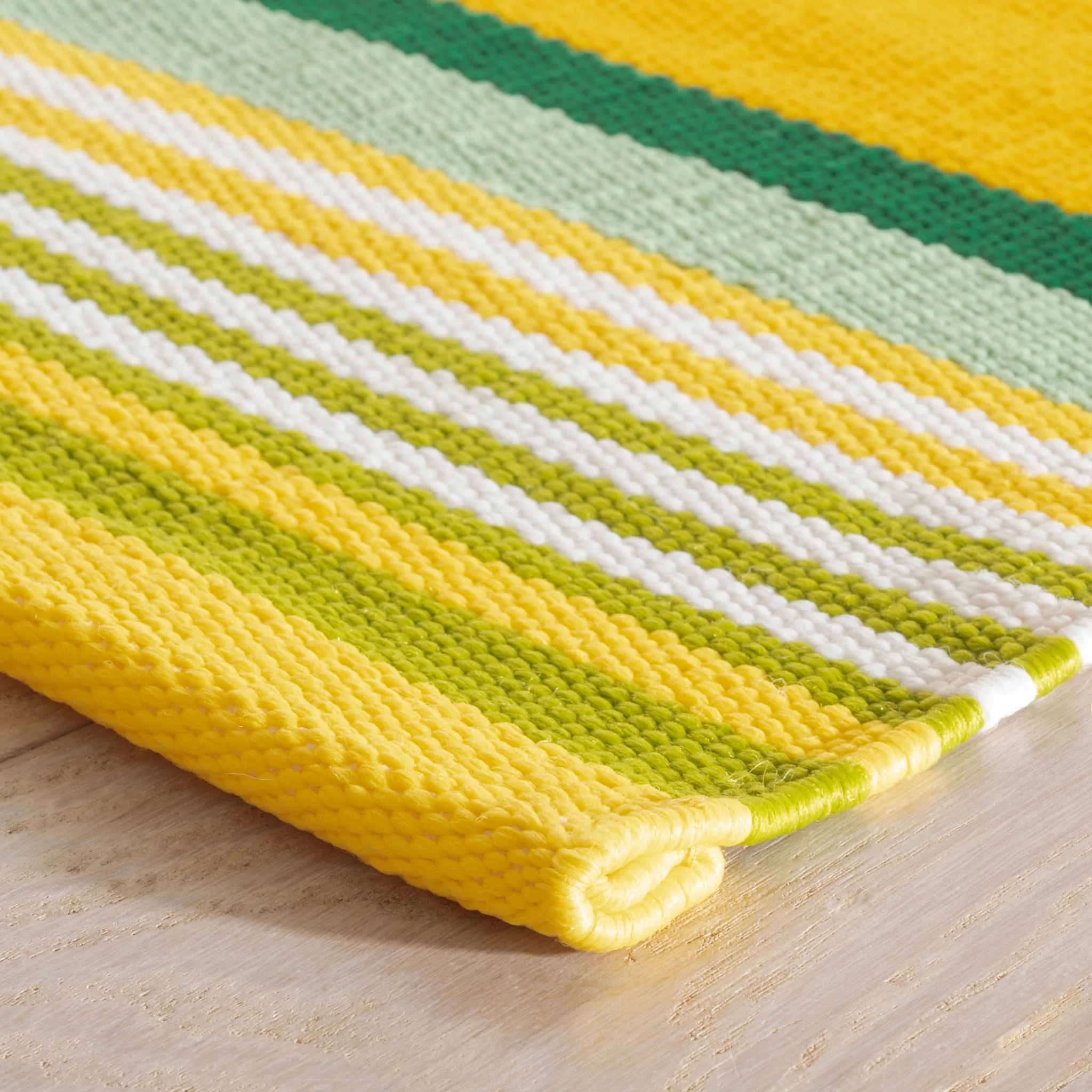 Sunny Stripe Handwoven Indoor/Outdoor Rug | Lemon - Image 5