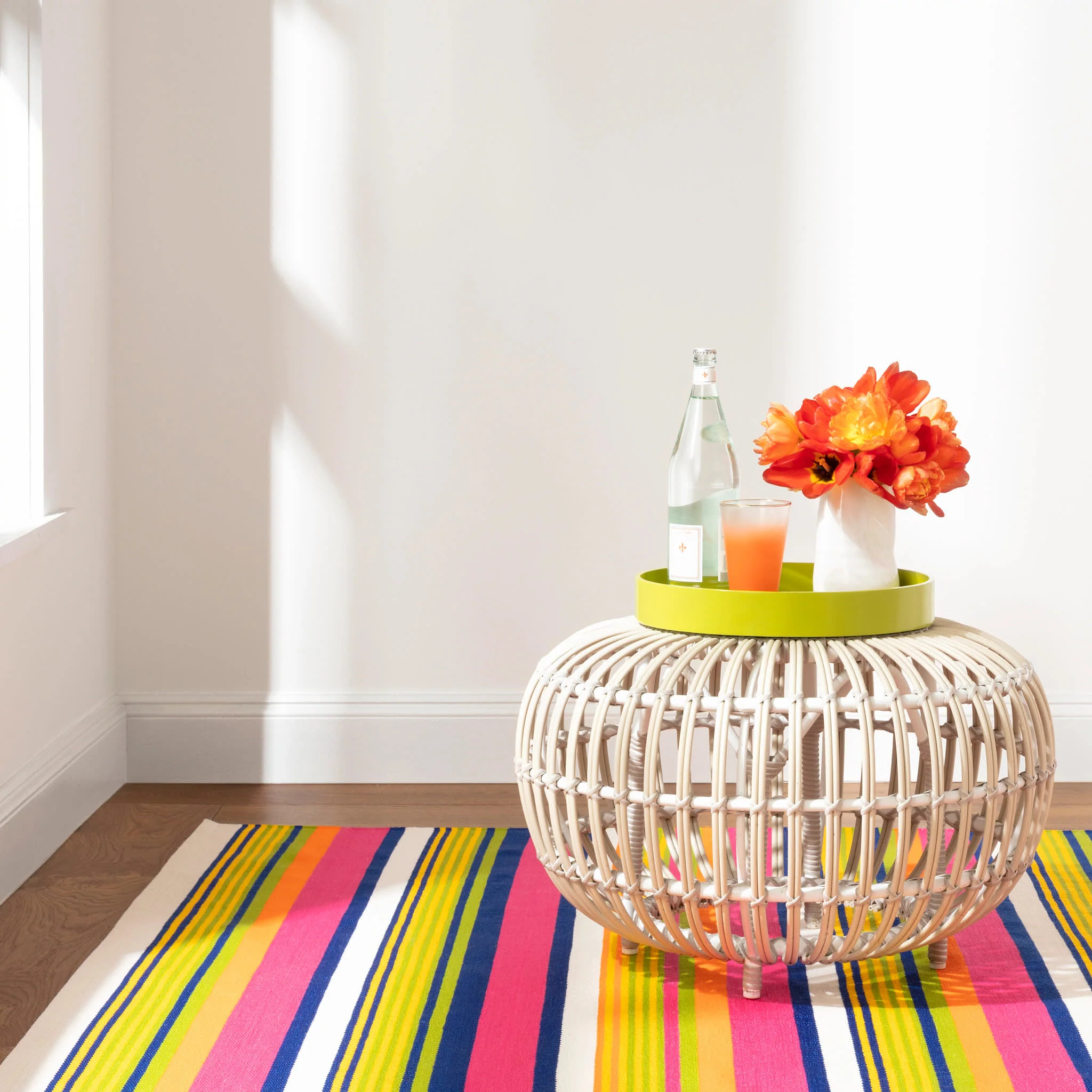 Sunny Stripe Handwoven Indoor/Outdoor Rug | Multi - Image 2