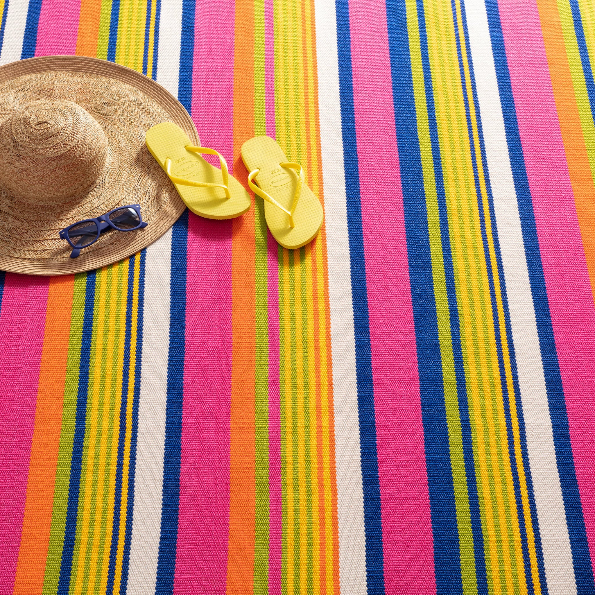Sunny Stripe Handwoven Indoor/Outdoor Rug | Multi - Image 3