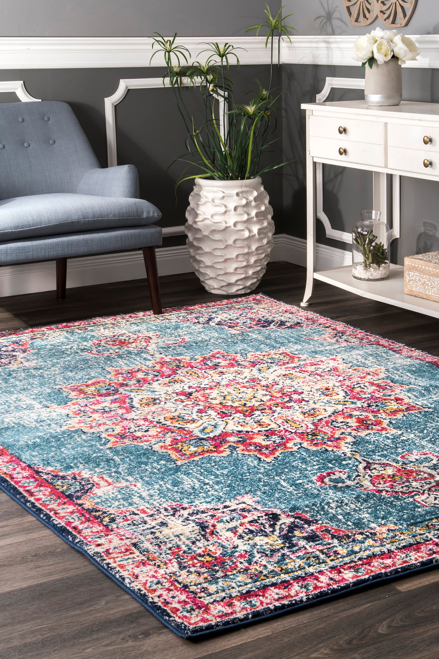Sunny Wildflower Medallion Rug | Multicolor - Image 2