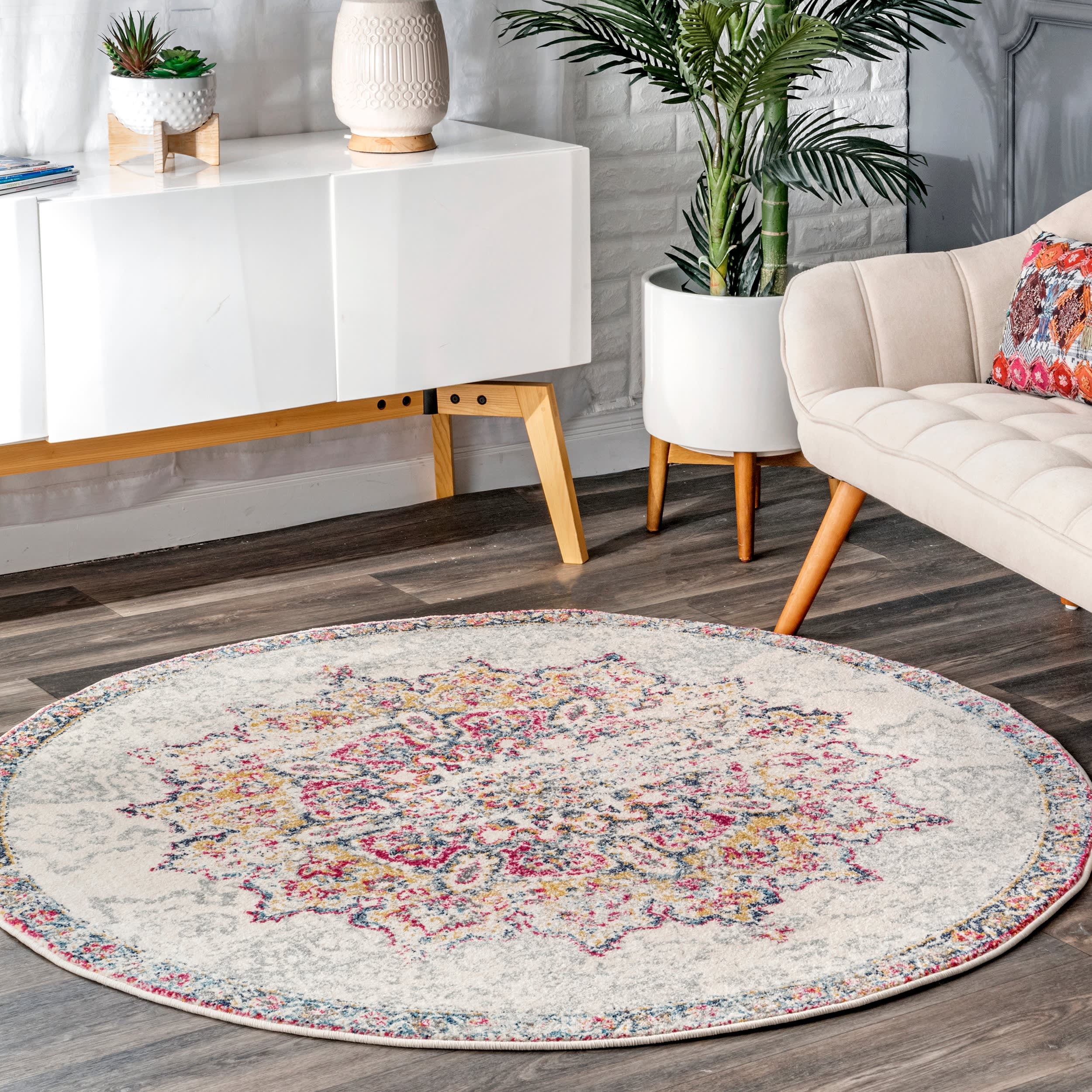 Sunny Wildflower Medallion Rug | Pink - Image 2