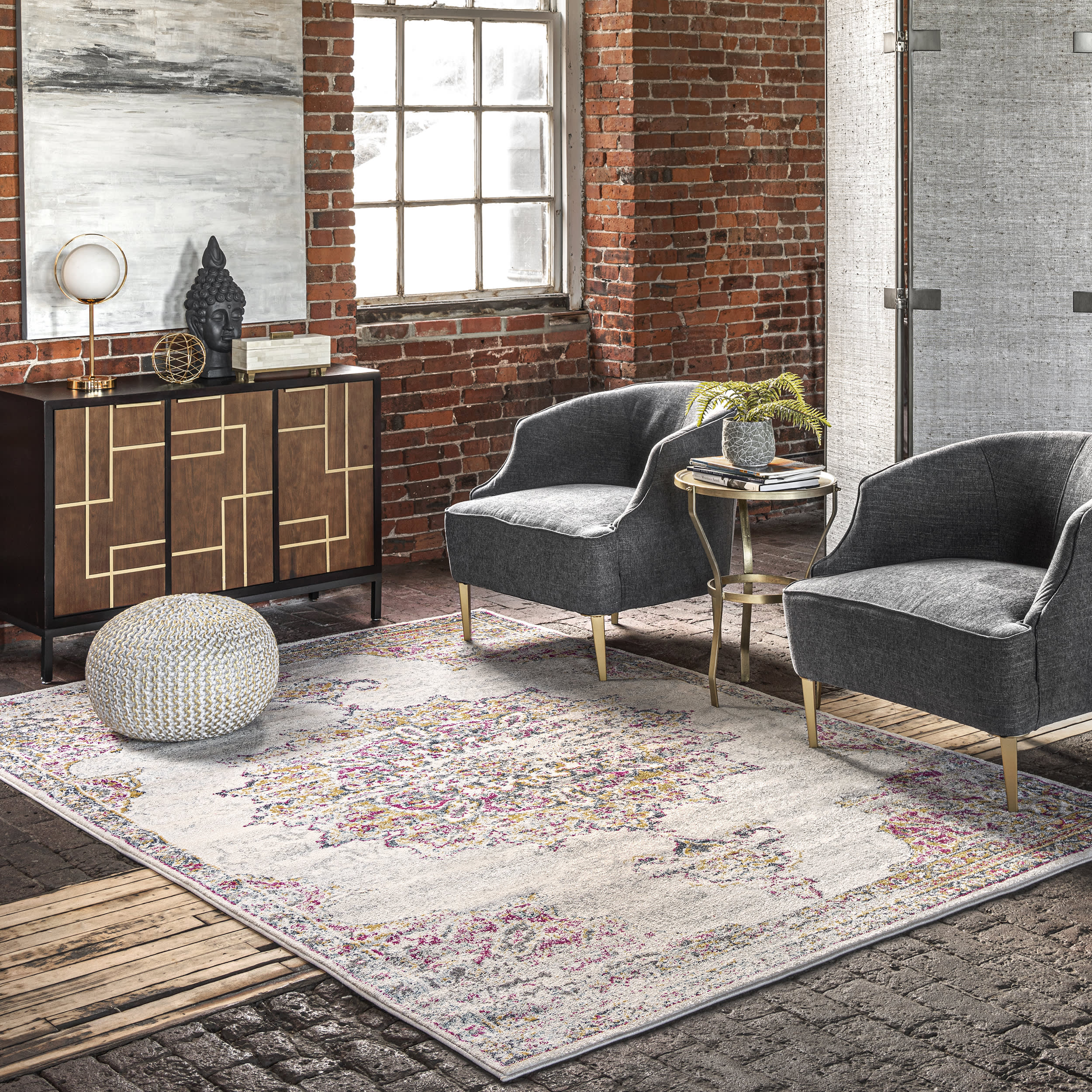 Sunny Wildflower Medallion Rug | Pink - Image 6