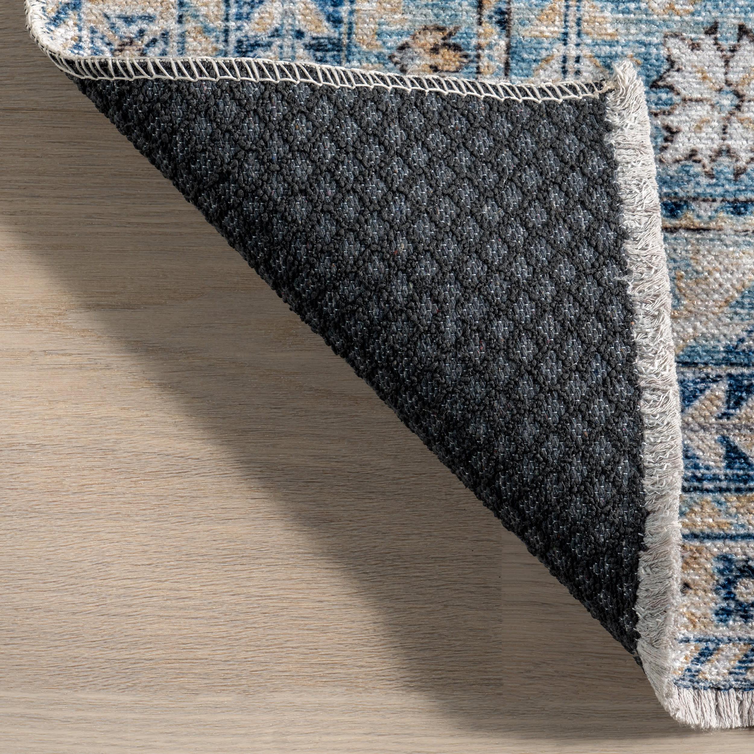 Sunsari Geometric Washable Rug | Blue - Image 5