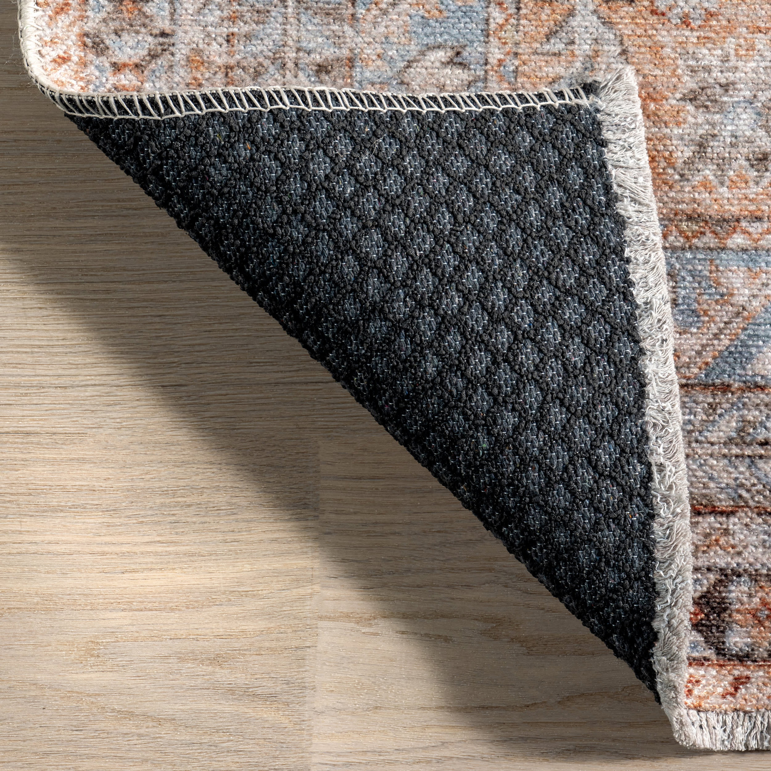 Sunsari Geometric Washable Rug | Peach - Image 5