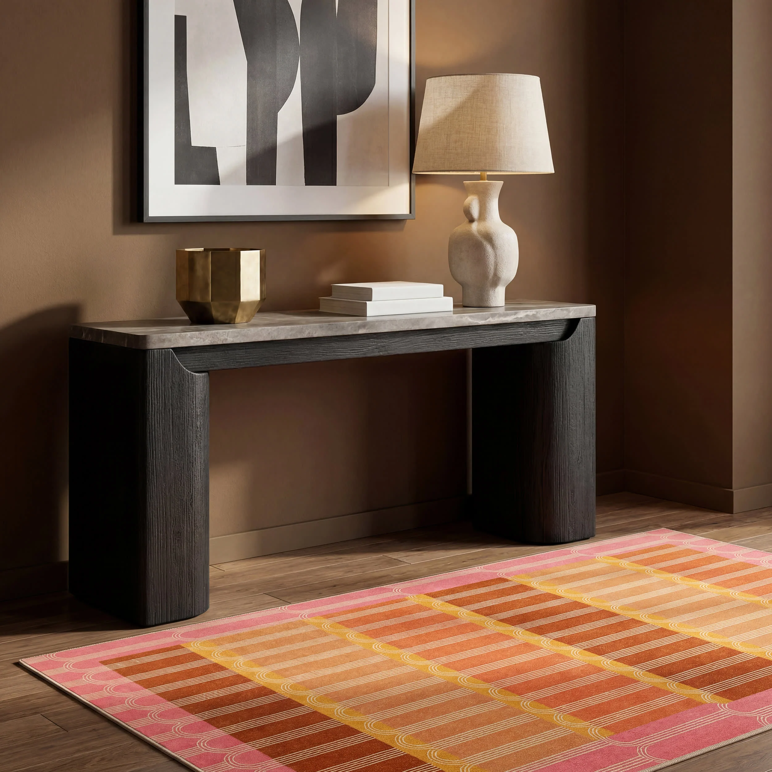 Sunset Stripe Washable Rug by Society6 | Multicolor - Image 10