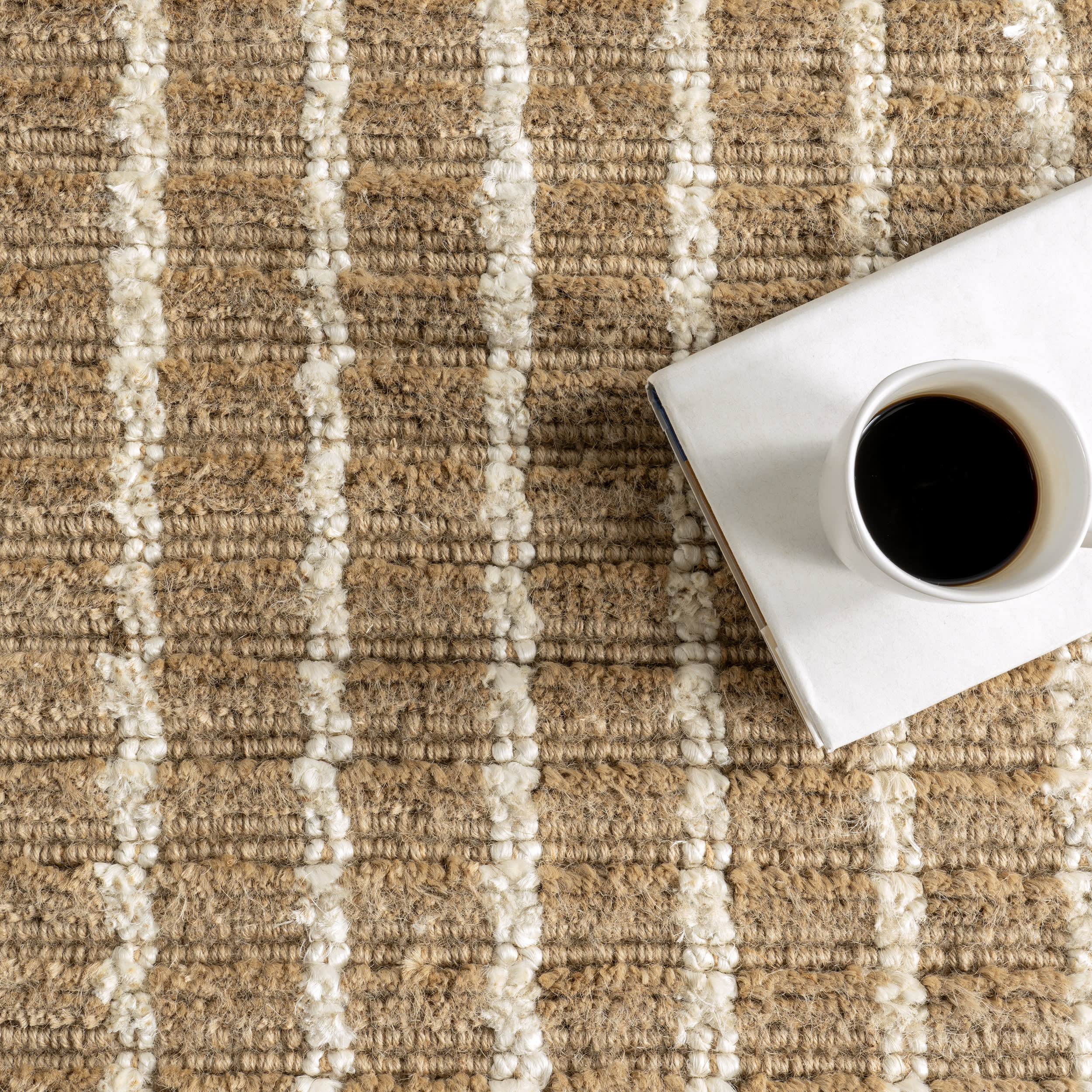 Susie Checkered Jute Rug | Natural - Image 8