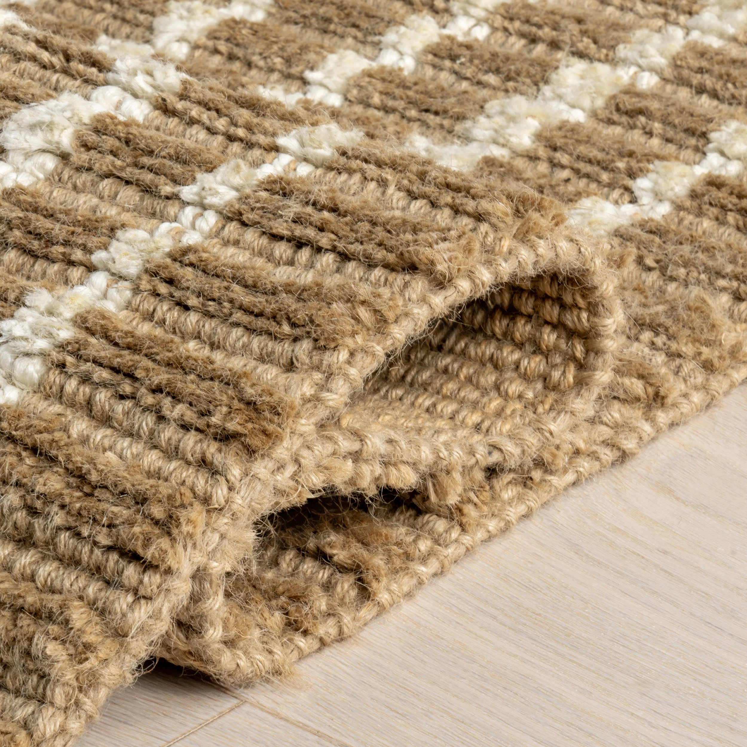Susie Checkered Jute Rug | Natural - Image 9