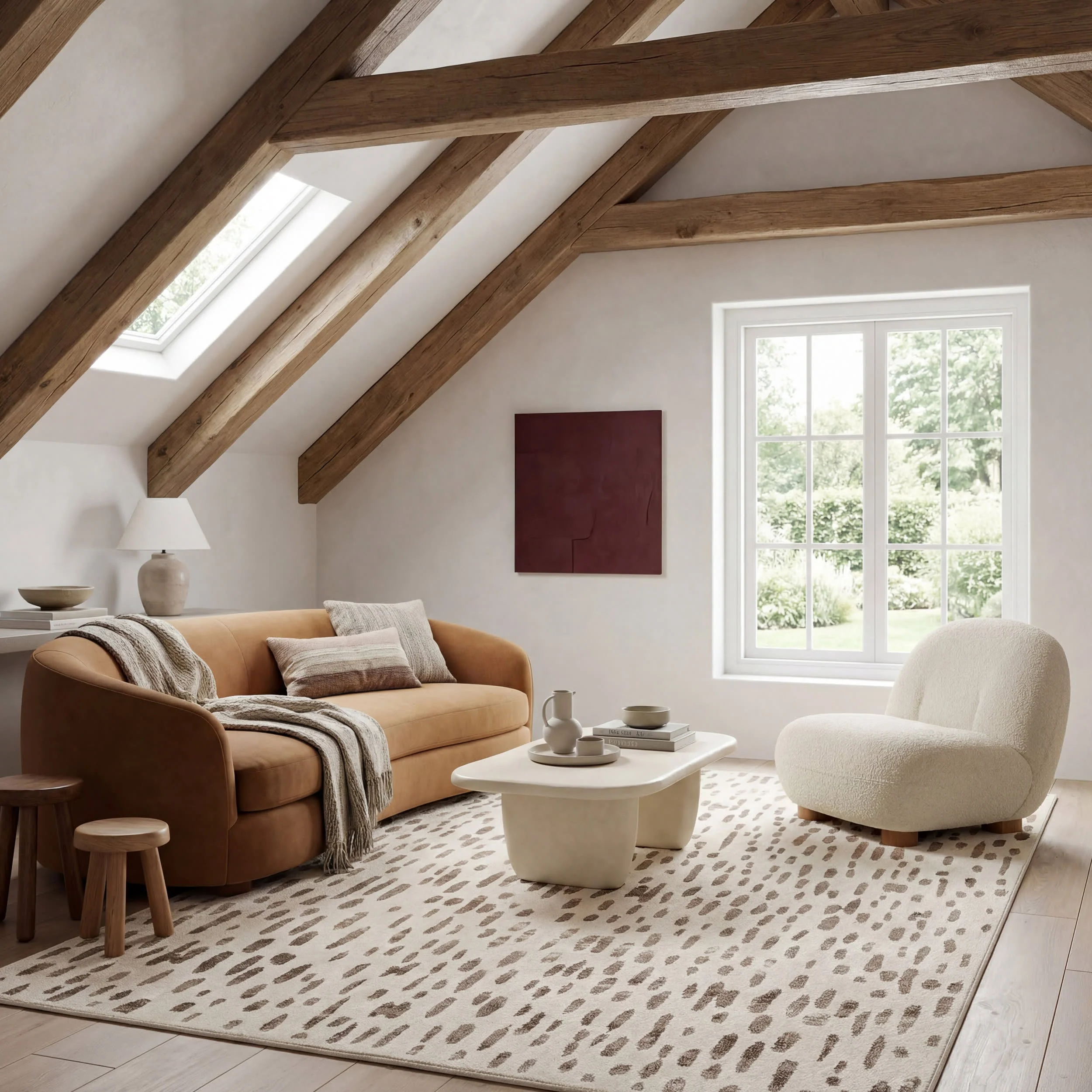 Susurrus Modern Polka Dot Rug | Ivory - Image 2