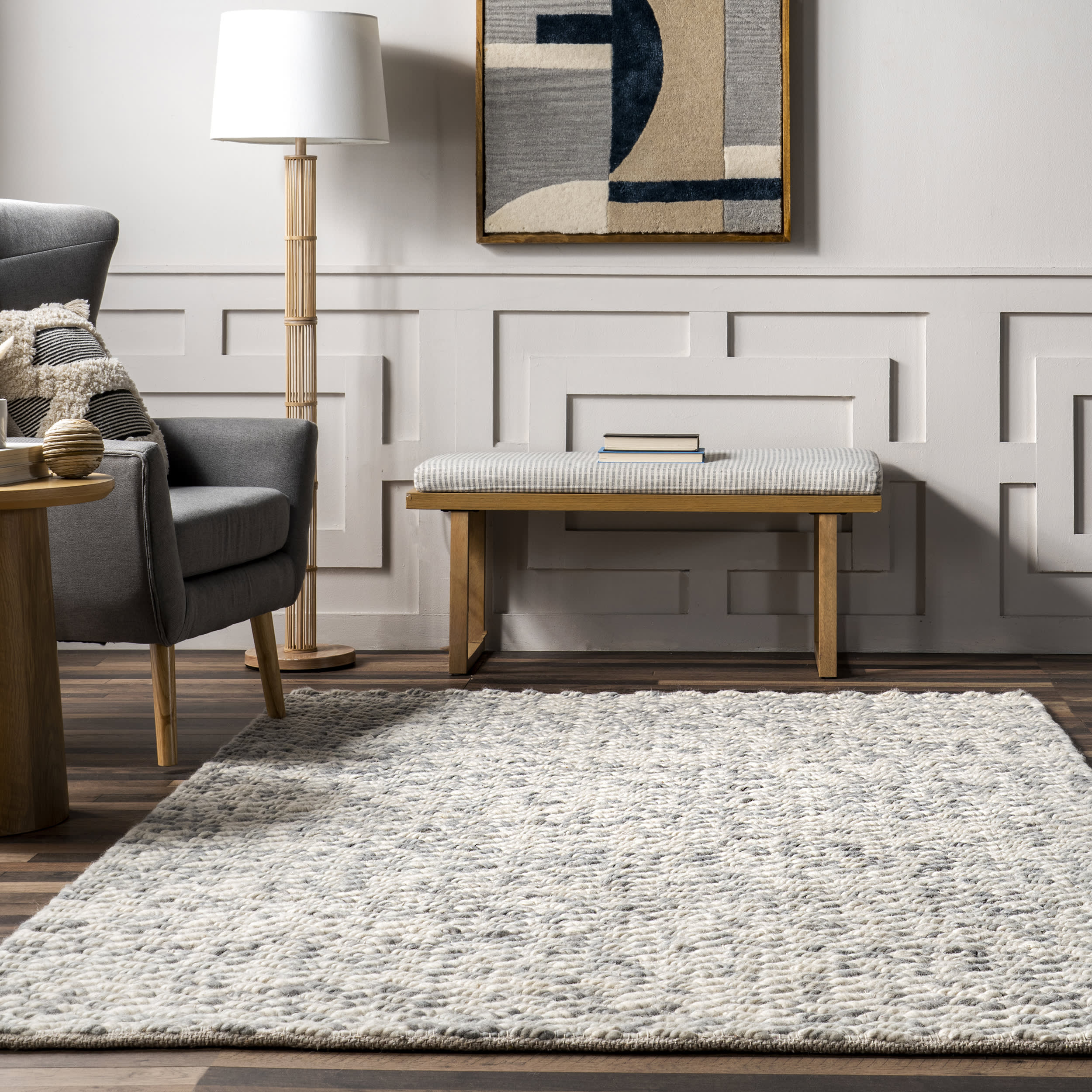 Sutton Solid Chevron Rug | Blue - Image 4