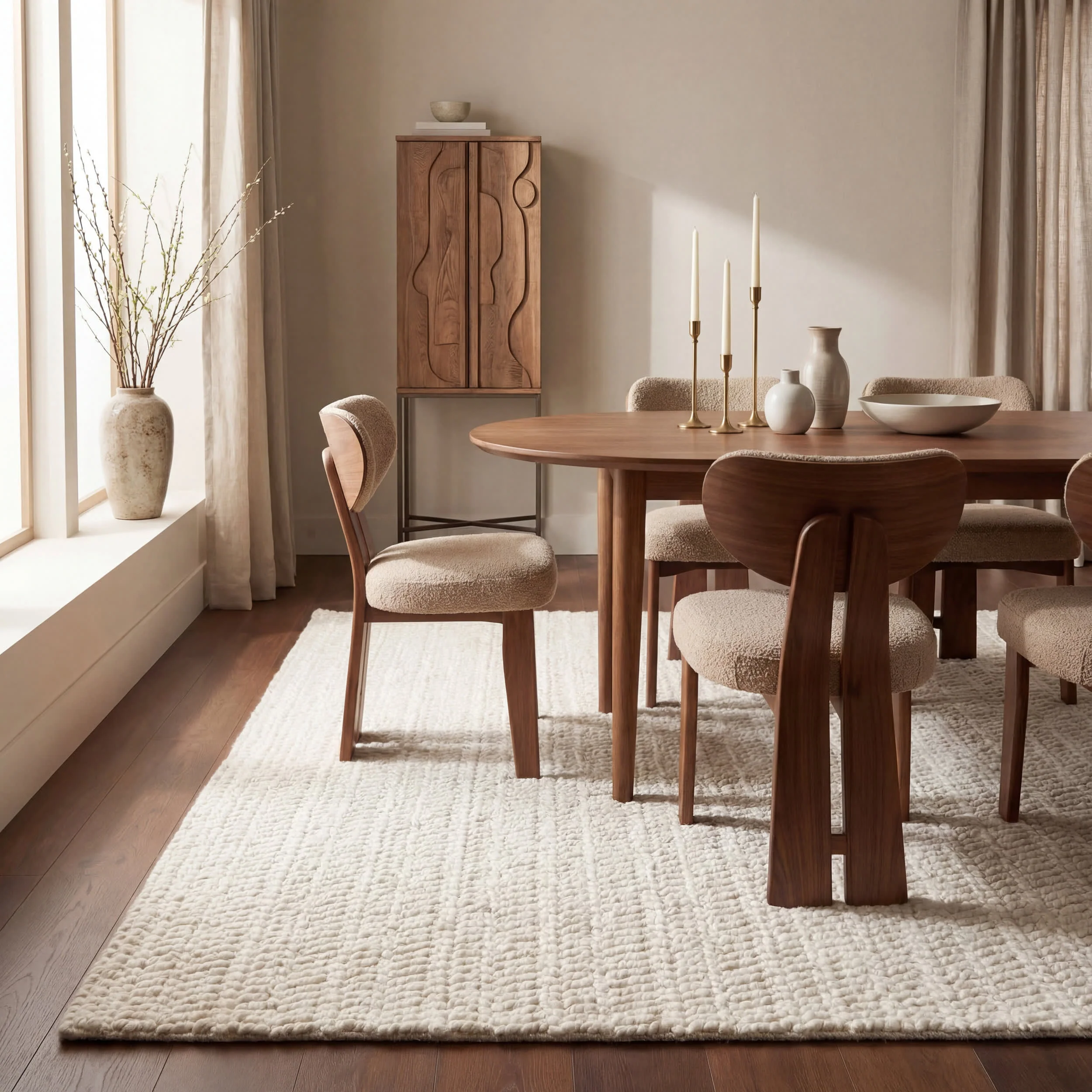 Sutton Solid Chevron Rug | Ivory - Image 7
