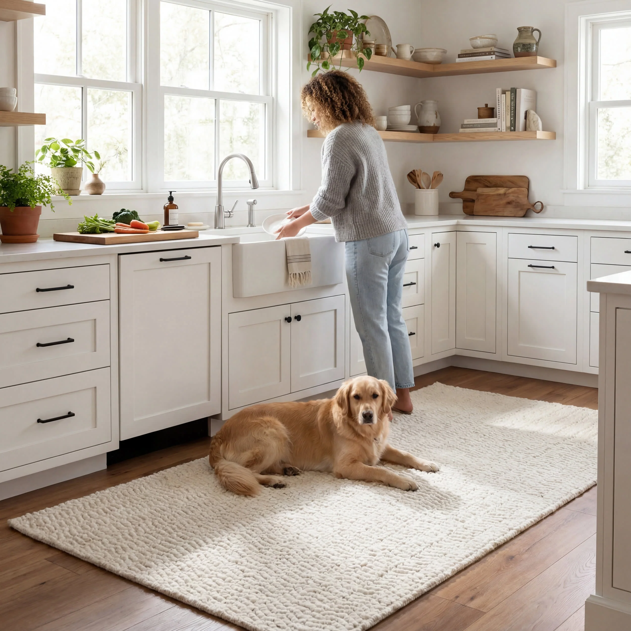 Sutton Solid Chevron Rug | Ivory - Image 9