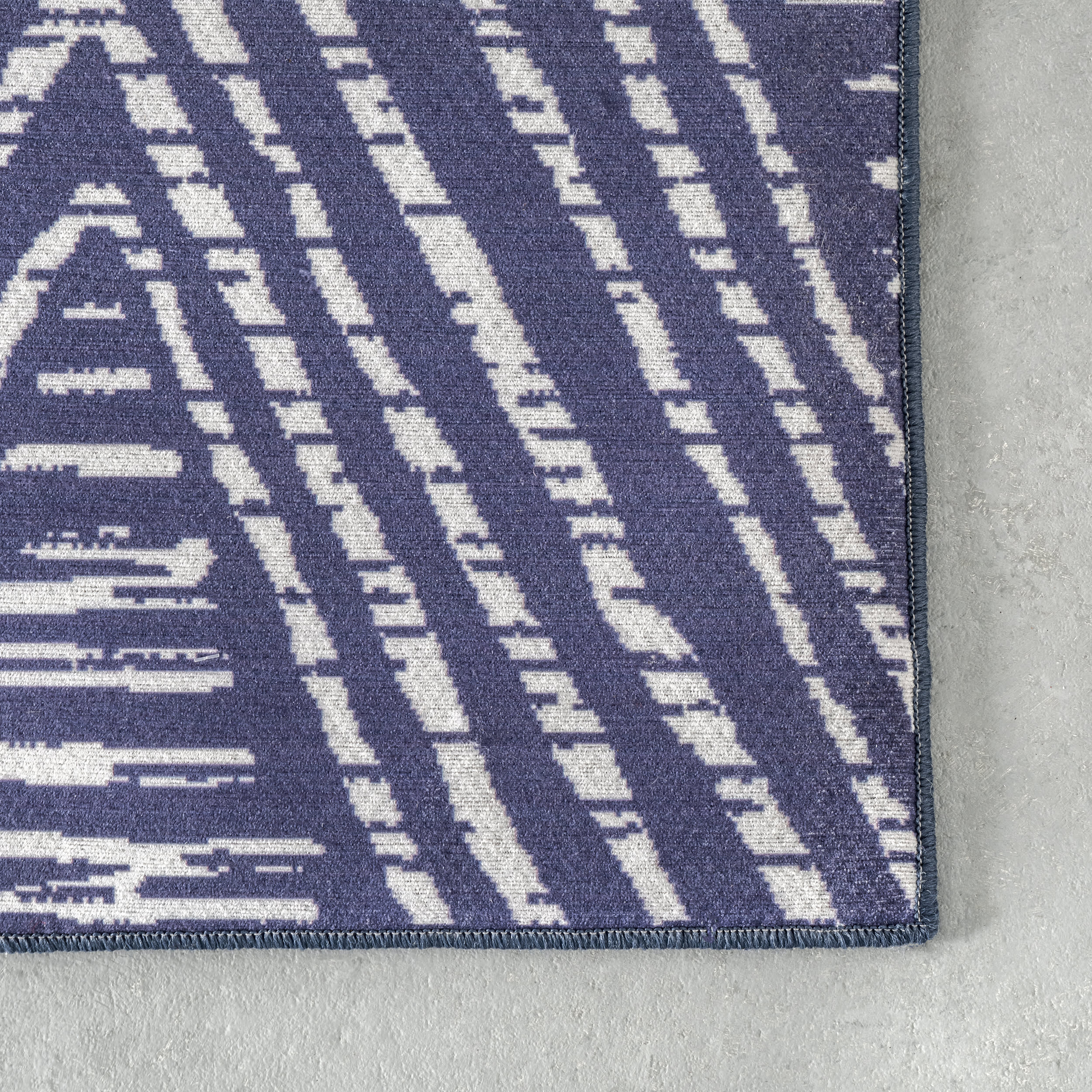 Suzy Trellis Washable Indoor/Outdoor Rug | Blue - Image 3