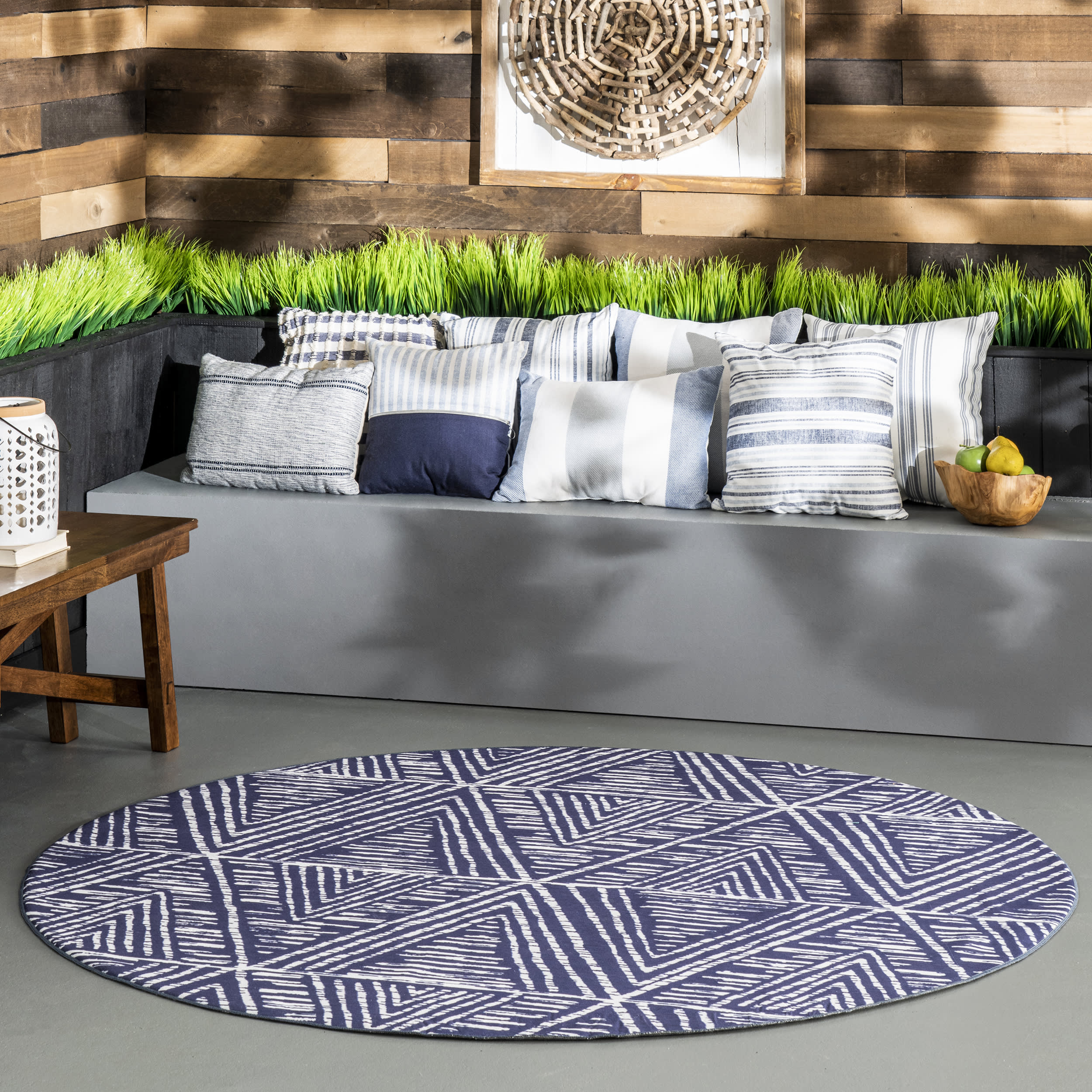 Suzy Trellis Washable Indoor/Outdoor Rug | Blue - Image 2