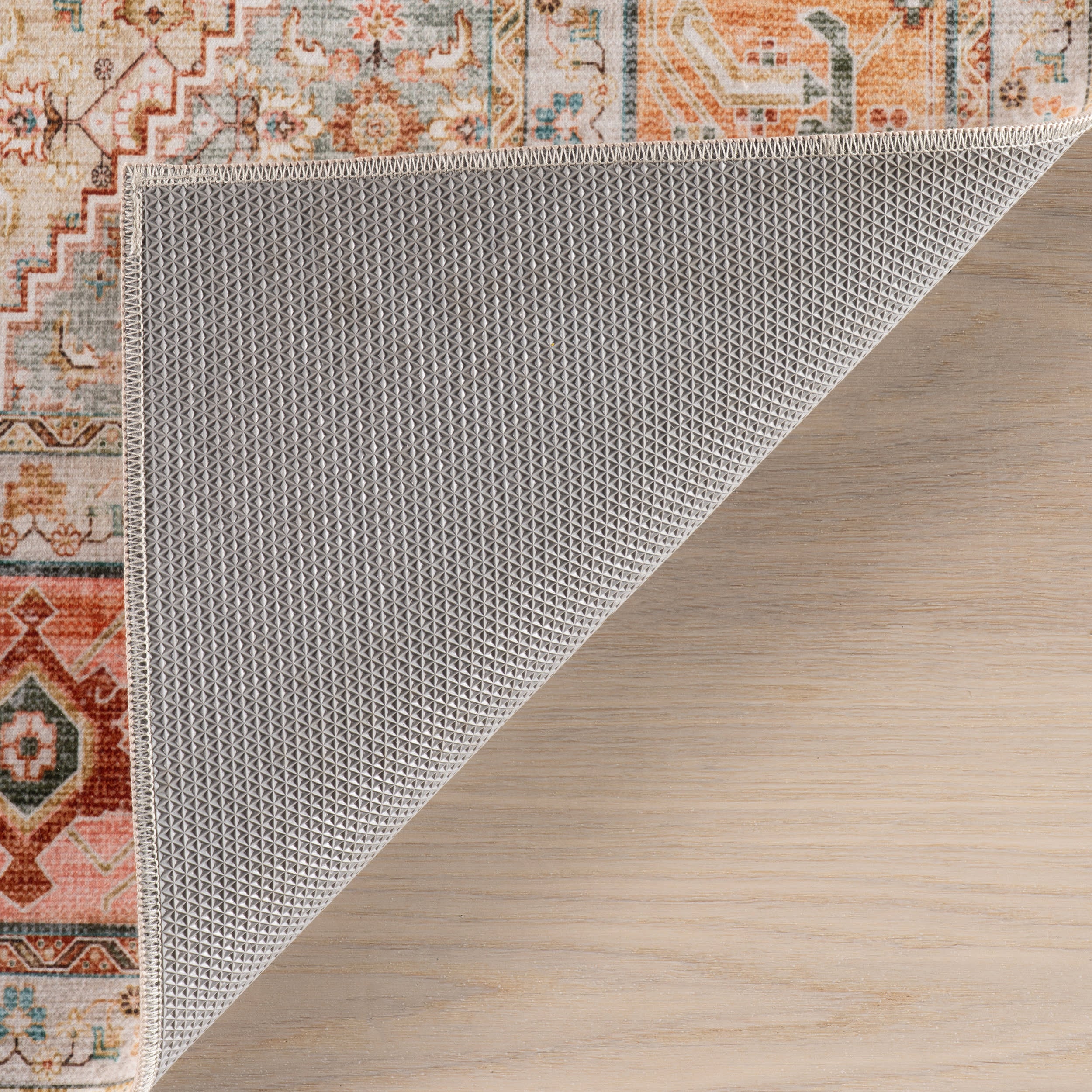 Sybella Medallion Washable Rug | Coral - Image 6