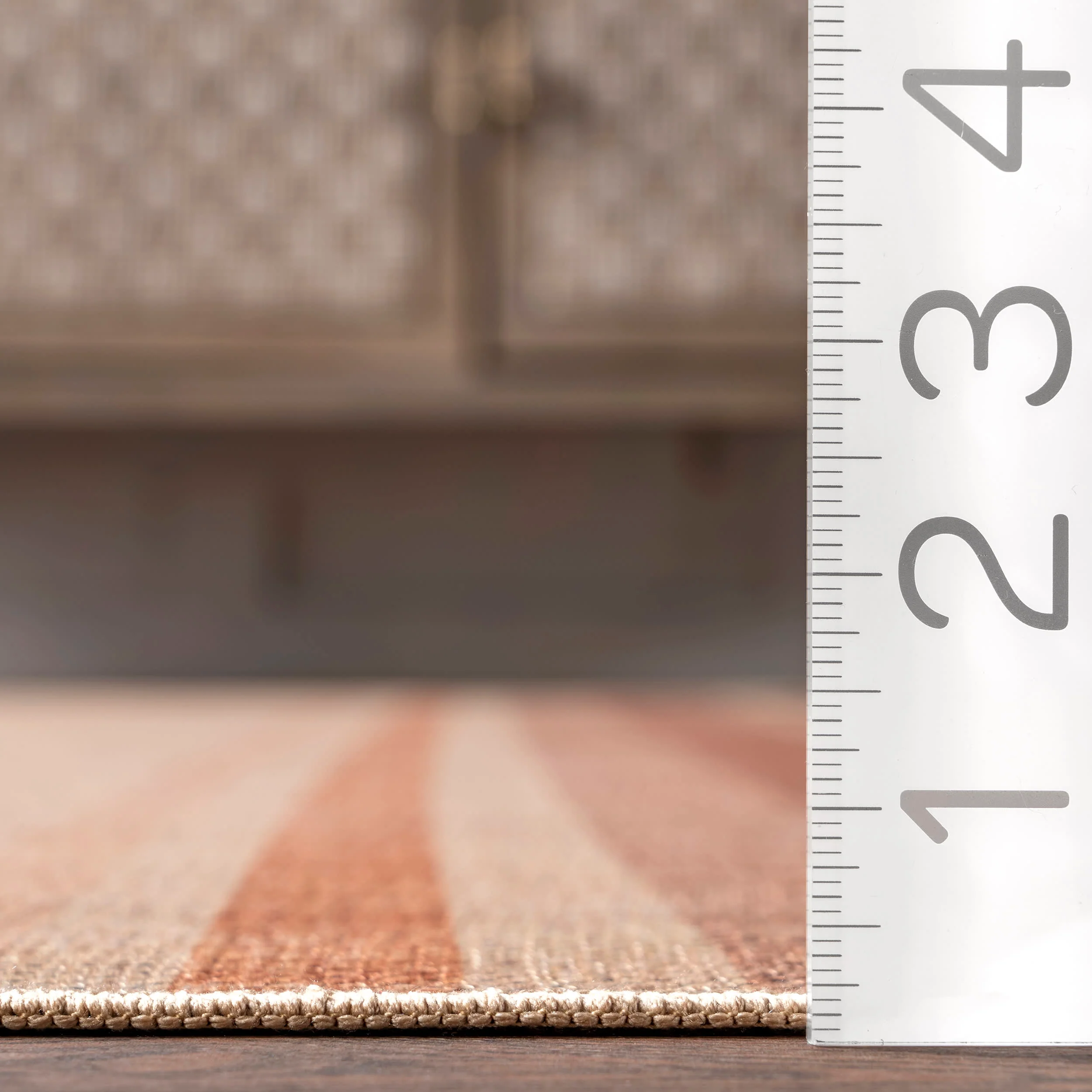 Sydnee Easy-Jute Striped Washable Rug | Burnt Orange - Image 5