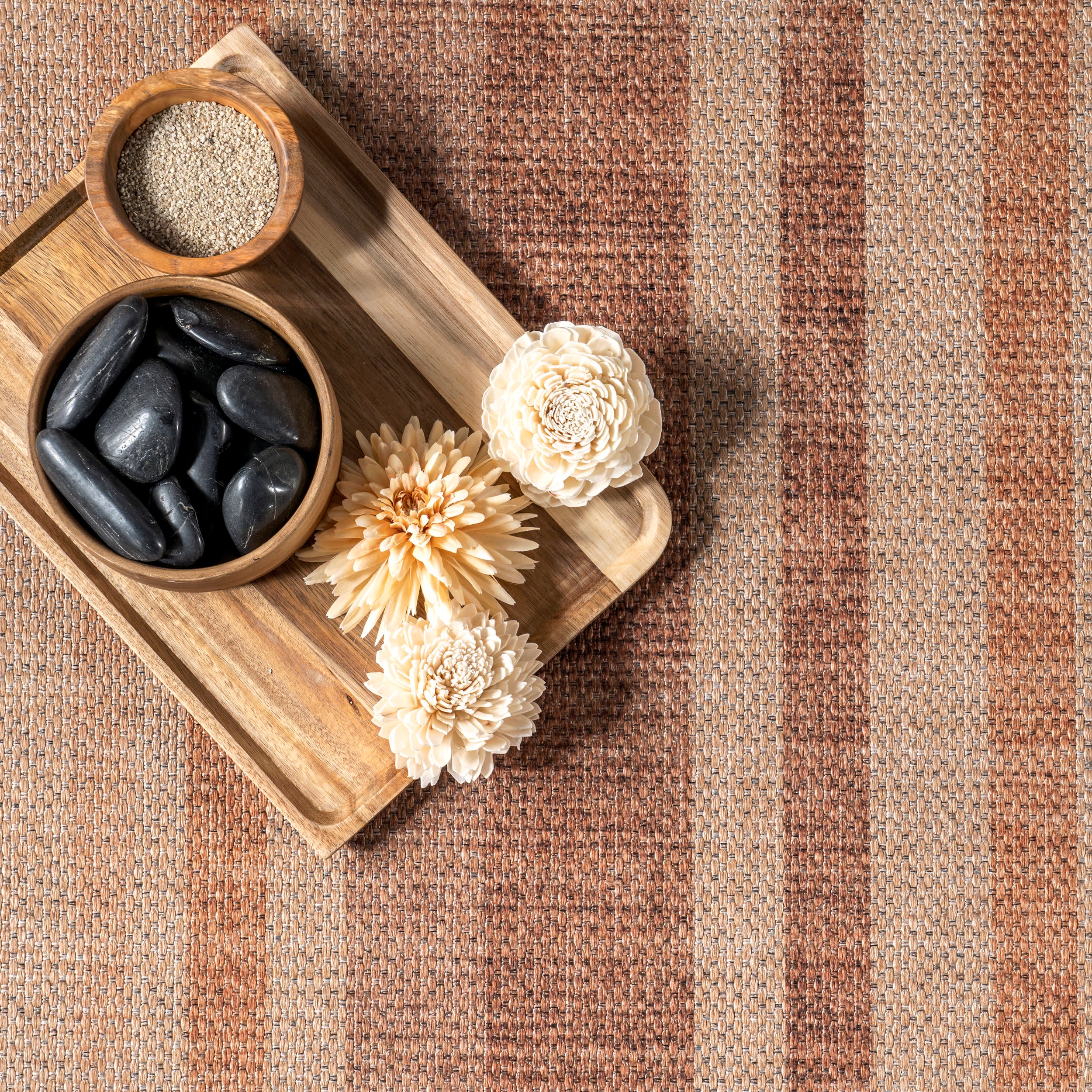 Sydnee Easy-Jute Striped Washable Rug | Burnt Orange - Image 7