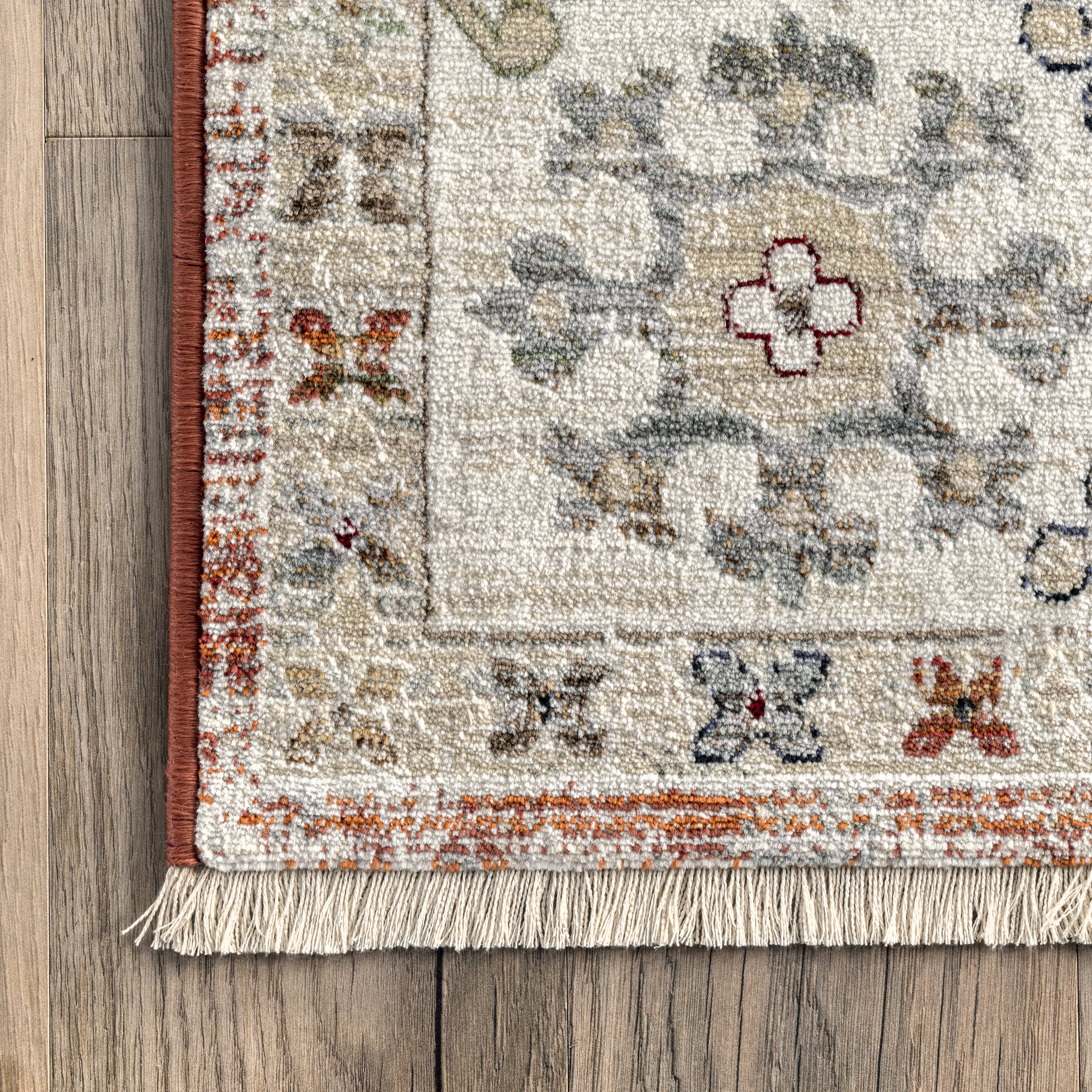 Sydney Vintage Fringed Rug | Rust - Image 3