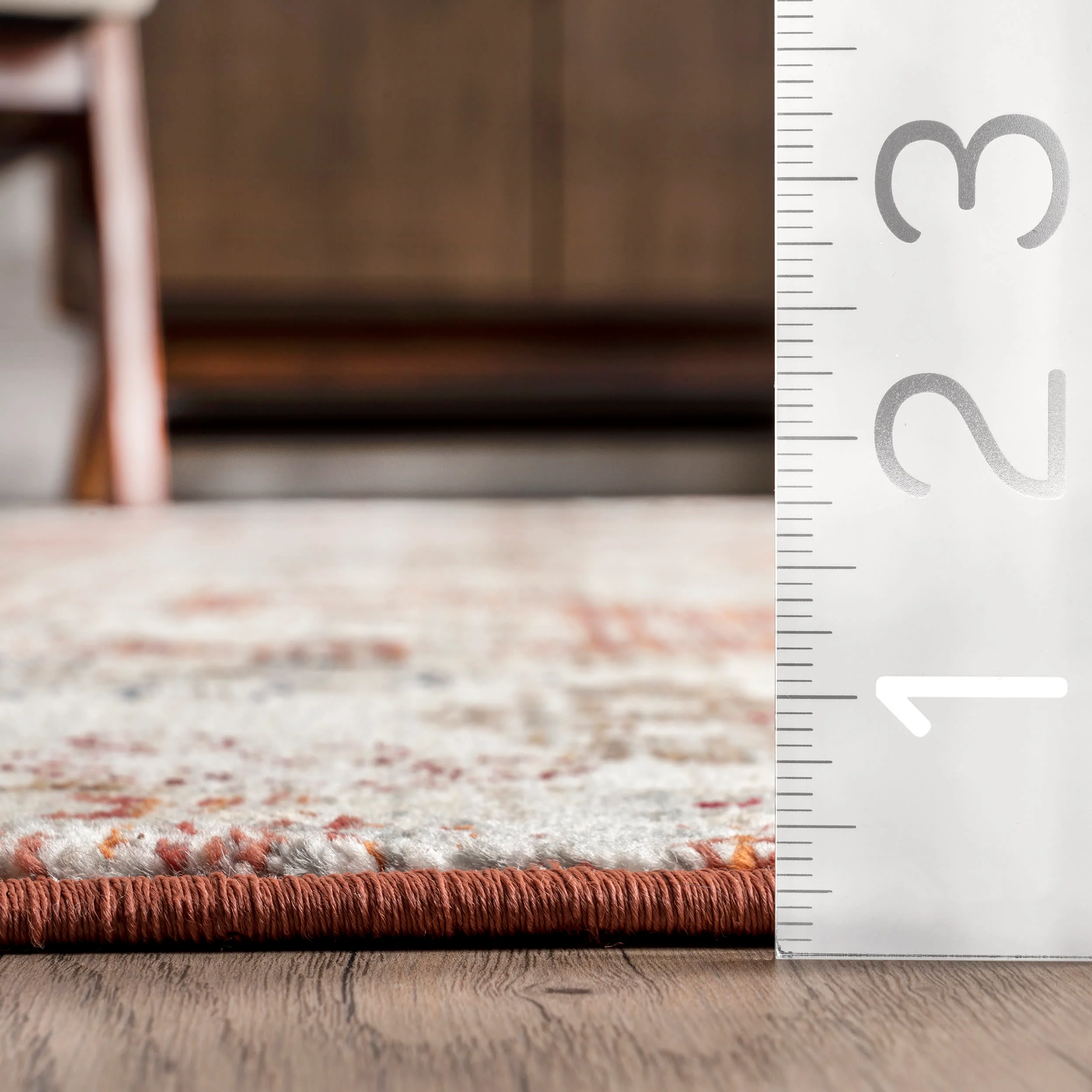 Sydney Vintage Fringed Rug | Rust - Image 5