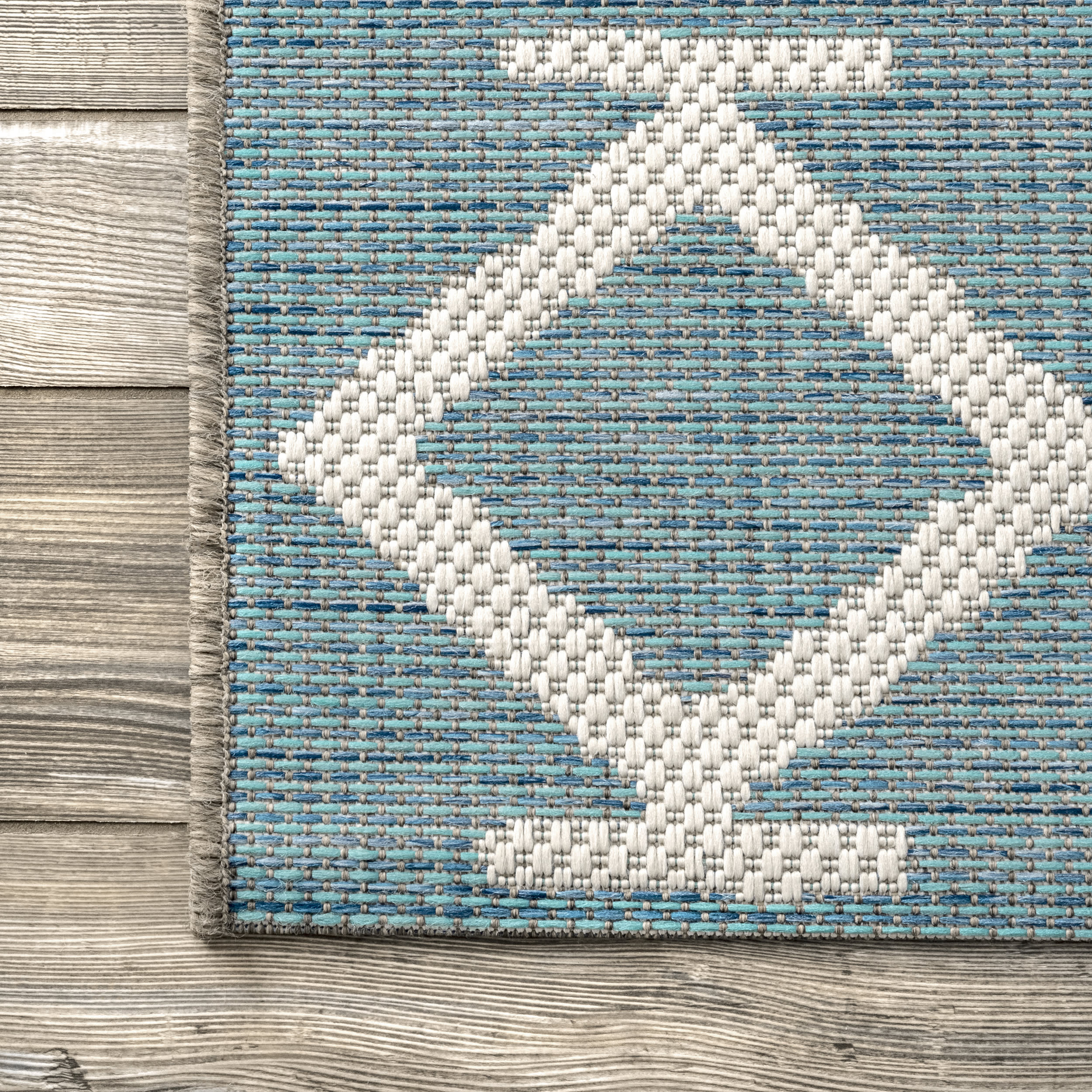 Symbols Indoor/Outdoor Rug | Aqua - Image 3