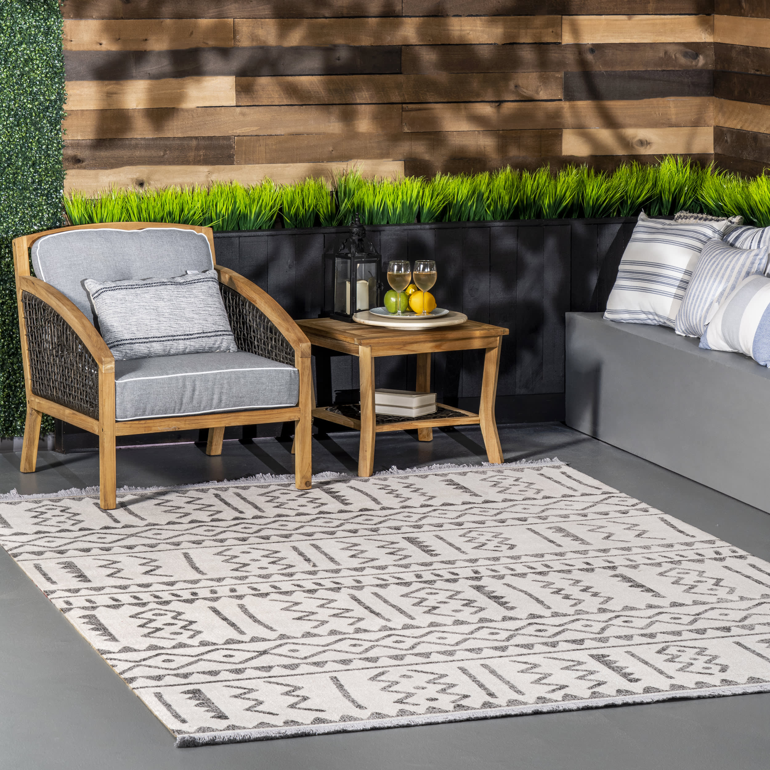 Symbols Indoor/Outdoor Rug | Light Grey - Image 2
