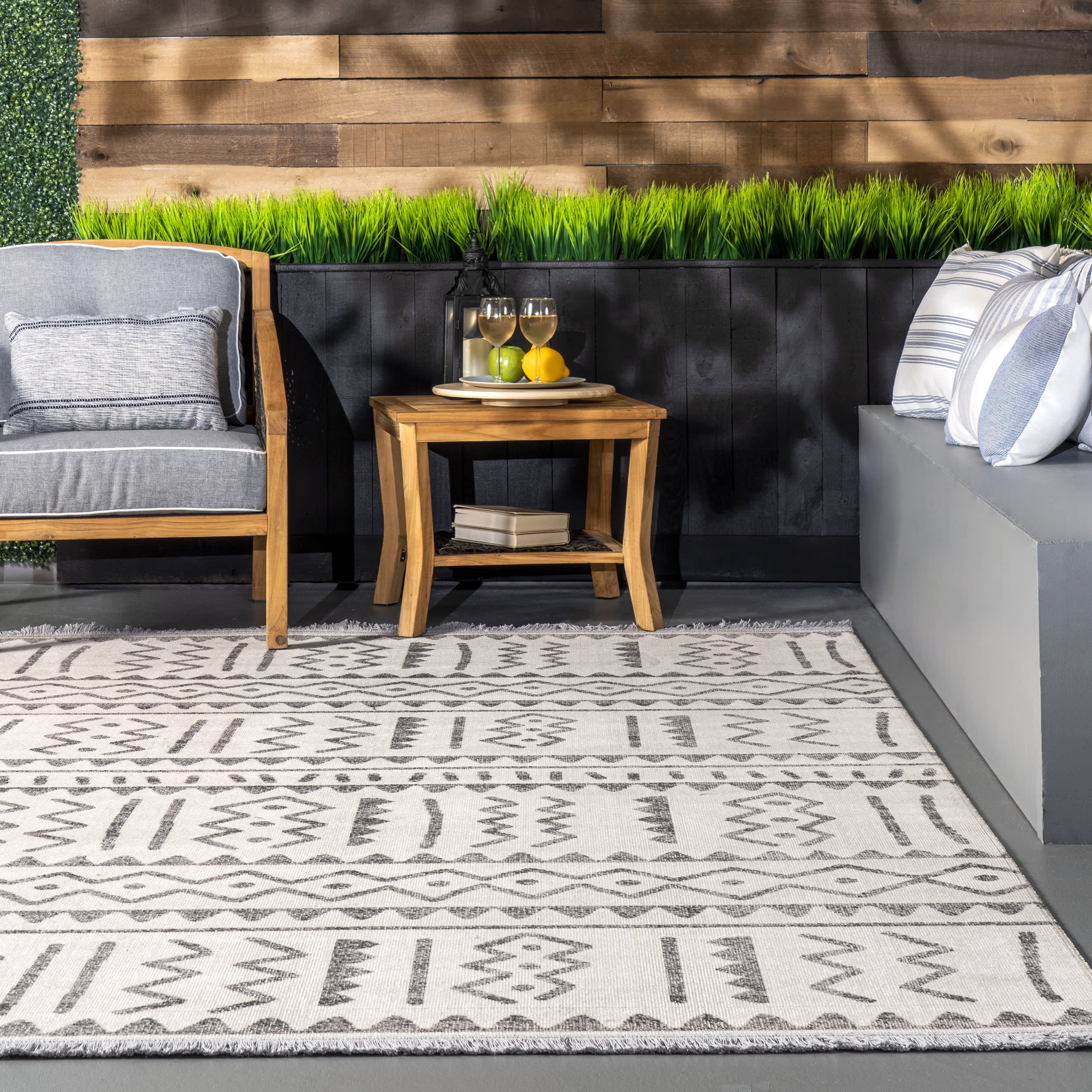 Symbols Indoor/Outdoor Rug | Light Grey - Image 4