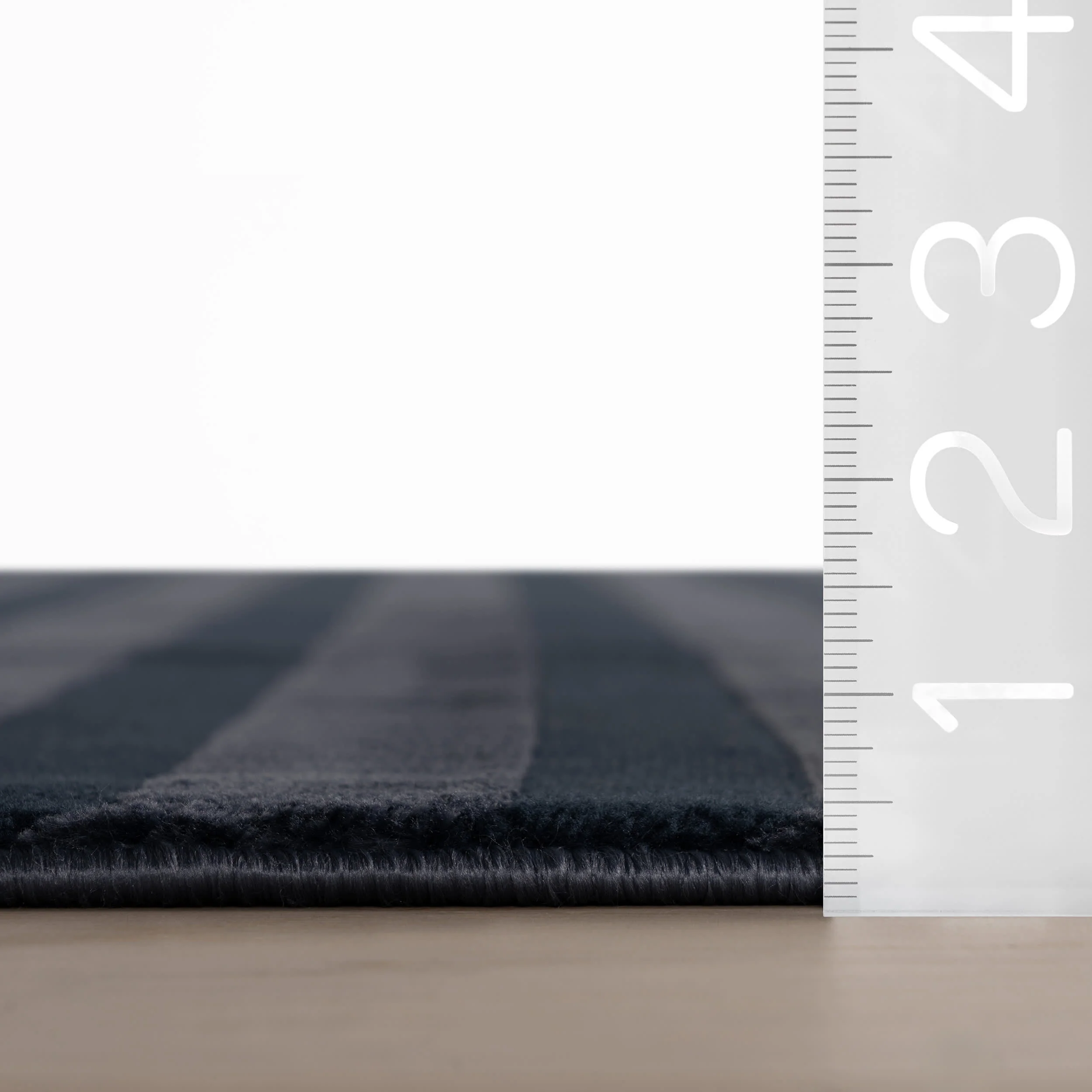 Syra Striped Plush Textured Washable Rug | Blue - Image 6