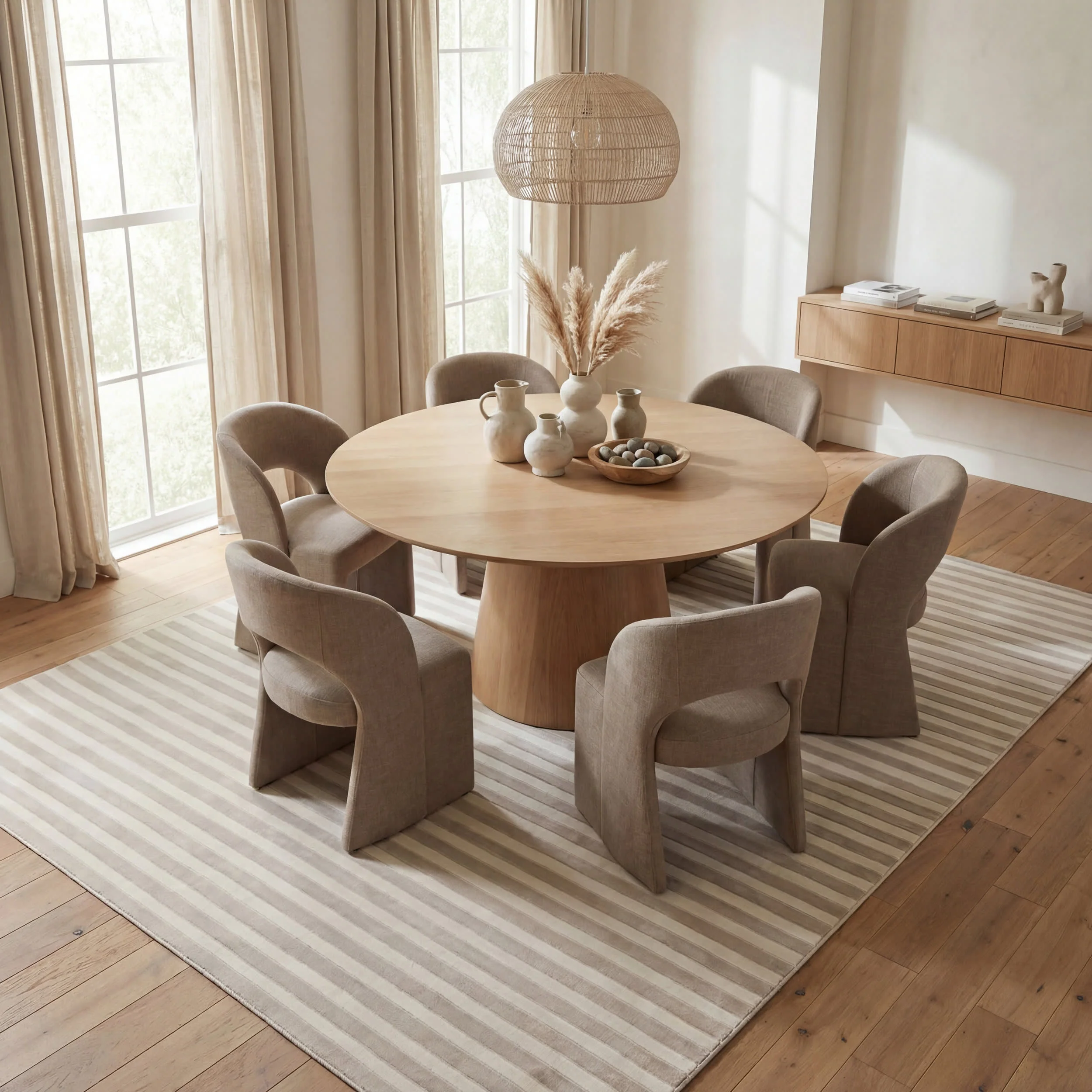 Syra Striped Plush Textured Washable Rug | Cream/Grey - Image 7