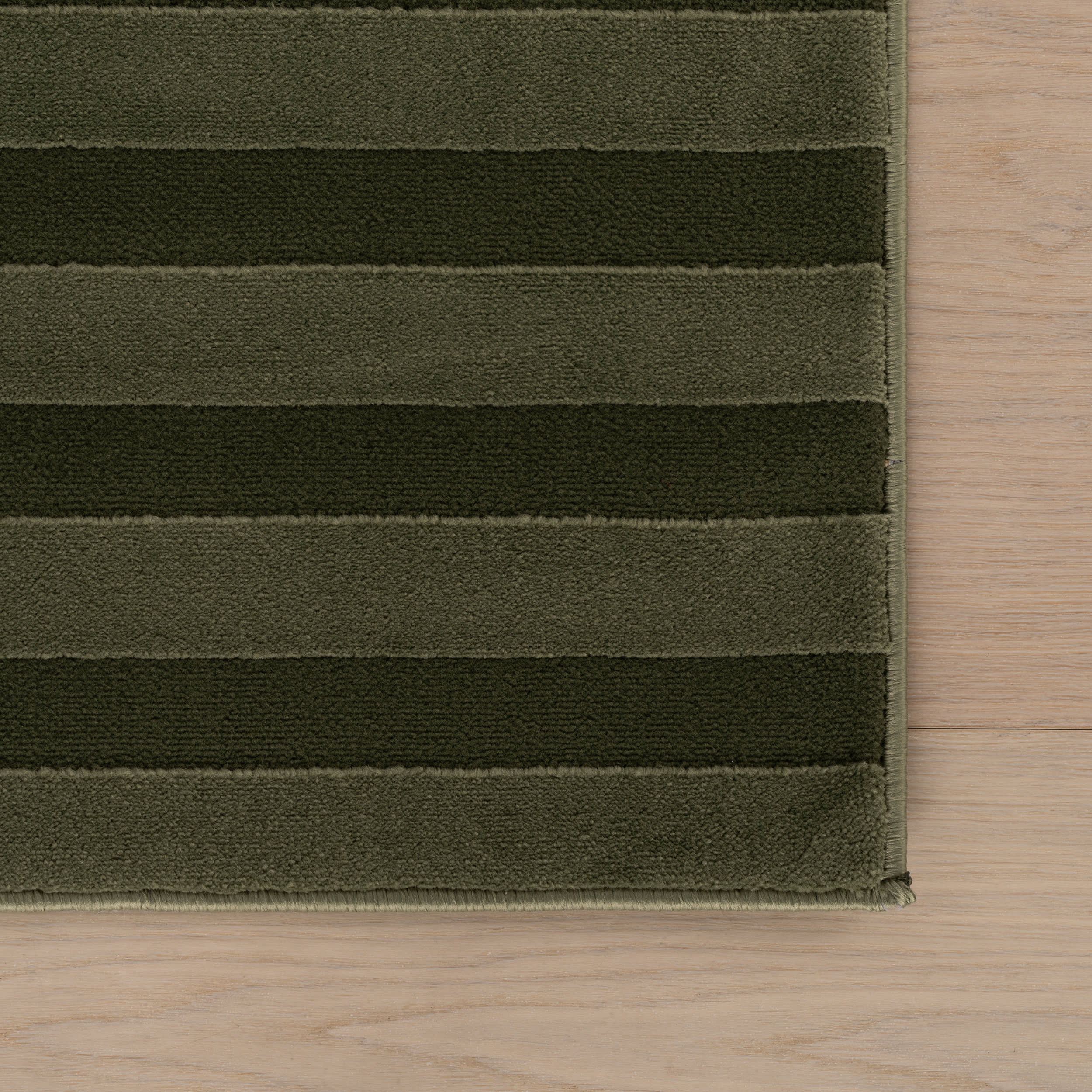 Syra Striped Plush Textured Washable Rug | Green - Image 4