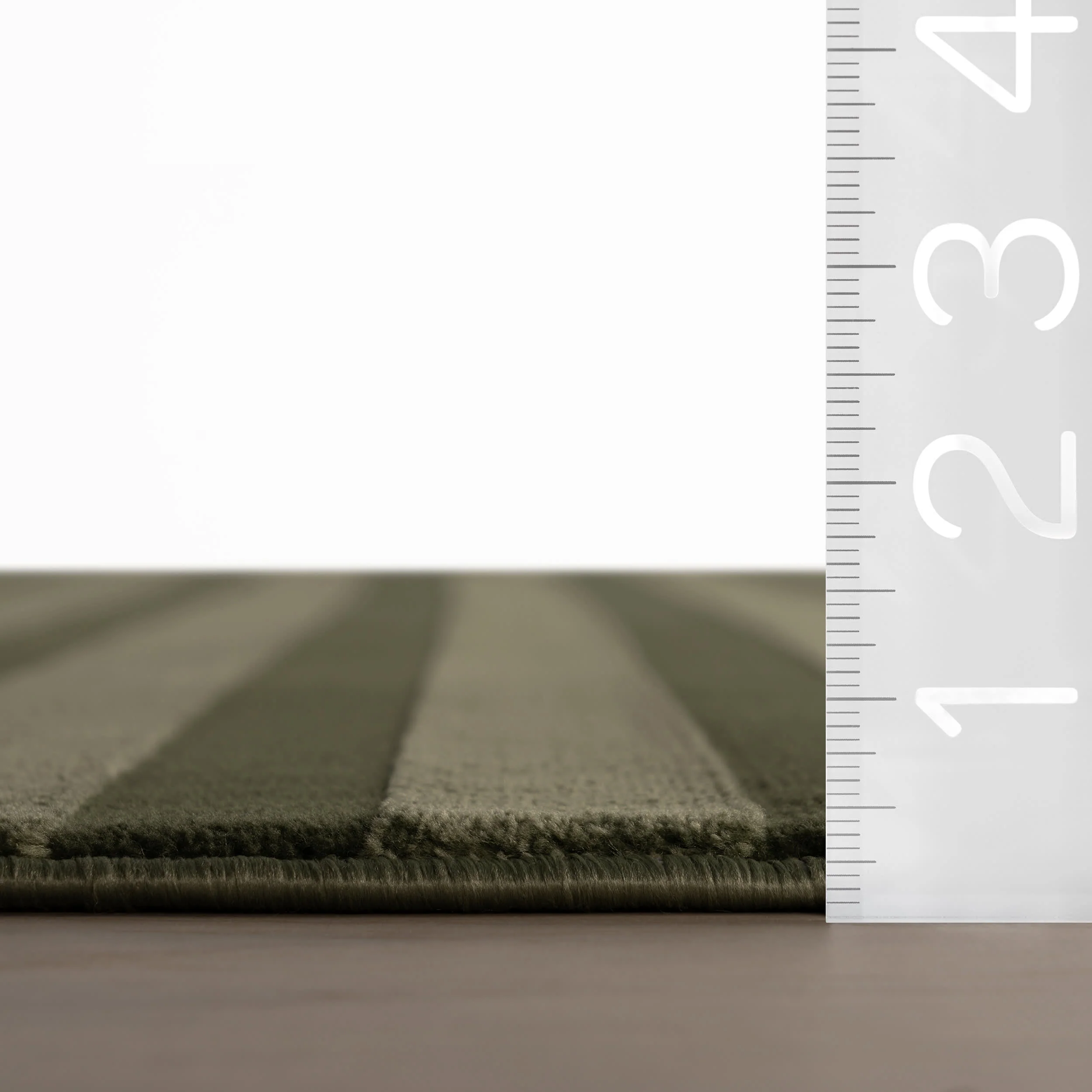 Syra Striped Plush Textured Washable Rug | Green - Image 6