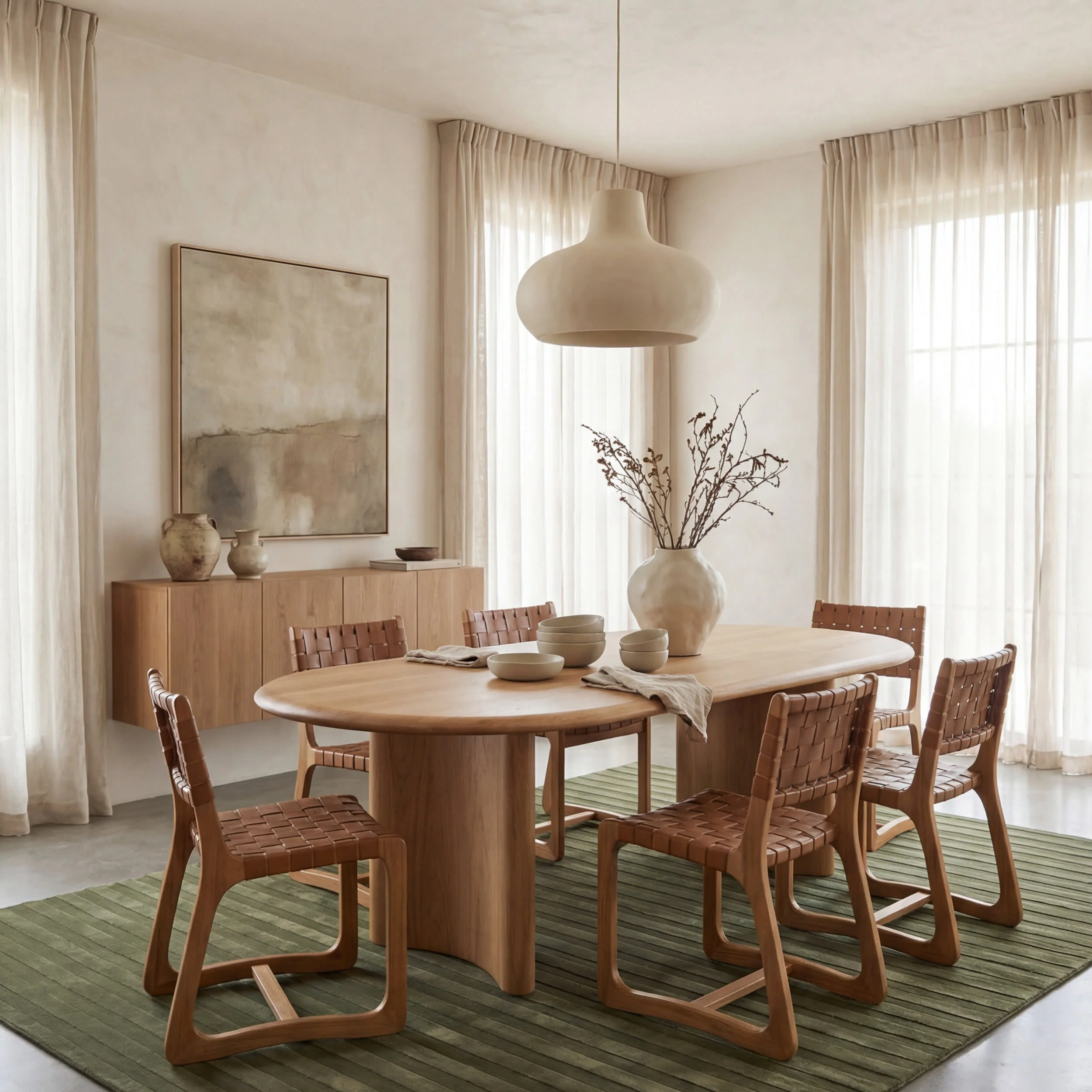 Syra Striped Plush Textured Washable Rug | Green - Image 7