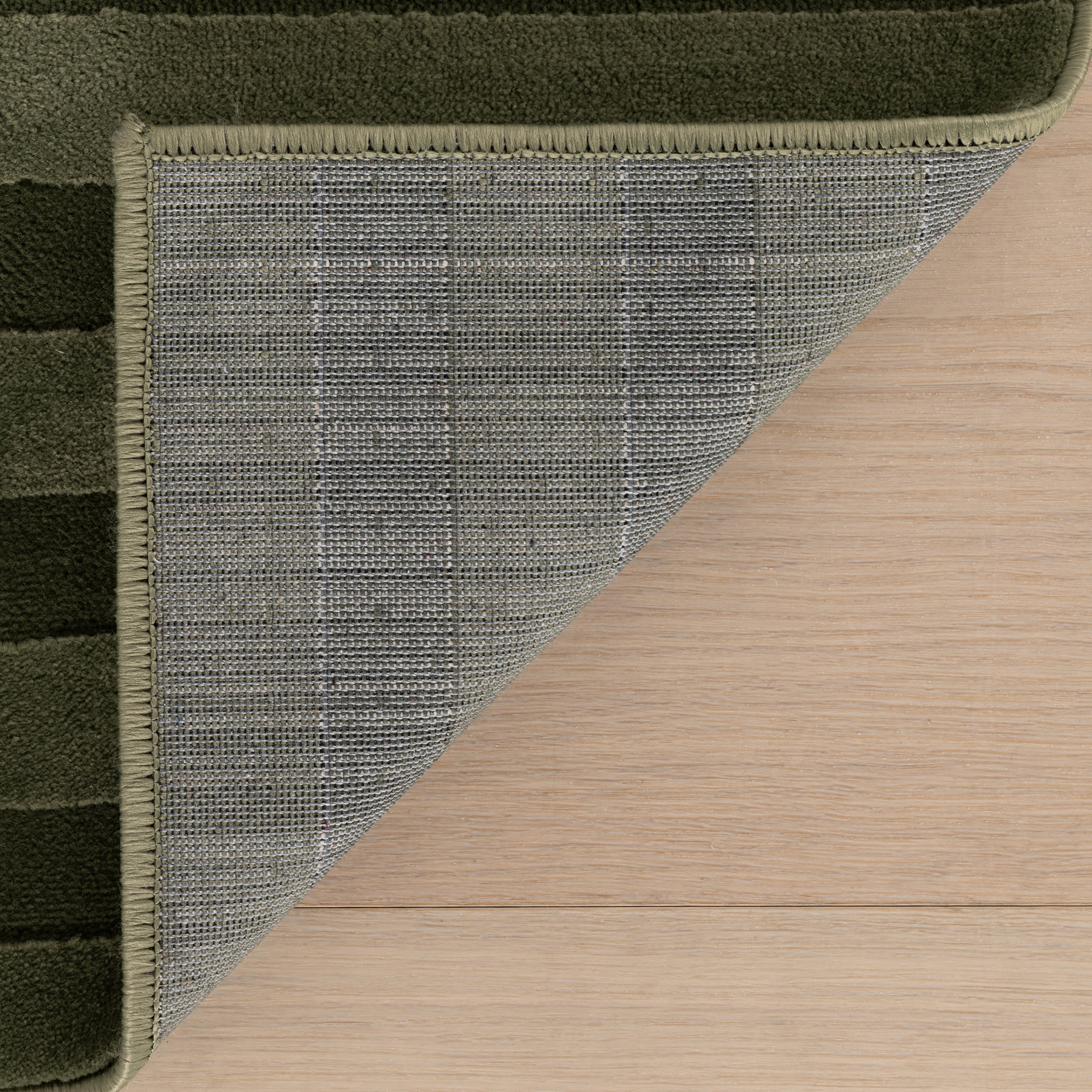 Syra Striped Plush Textured Washable Rug | Green - Image 8
