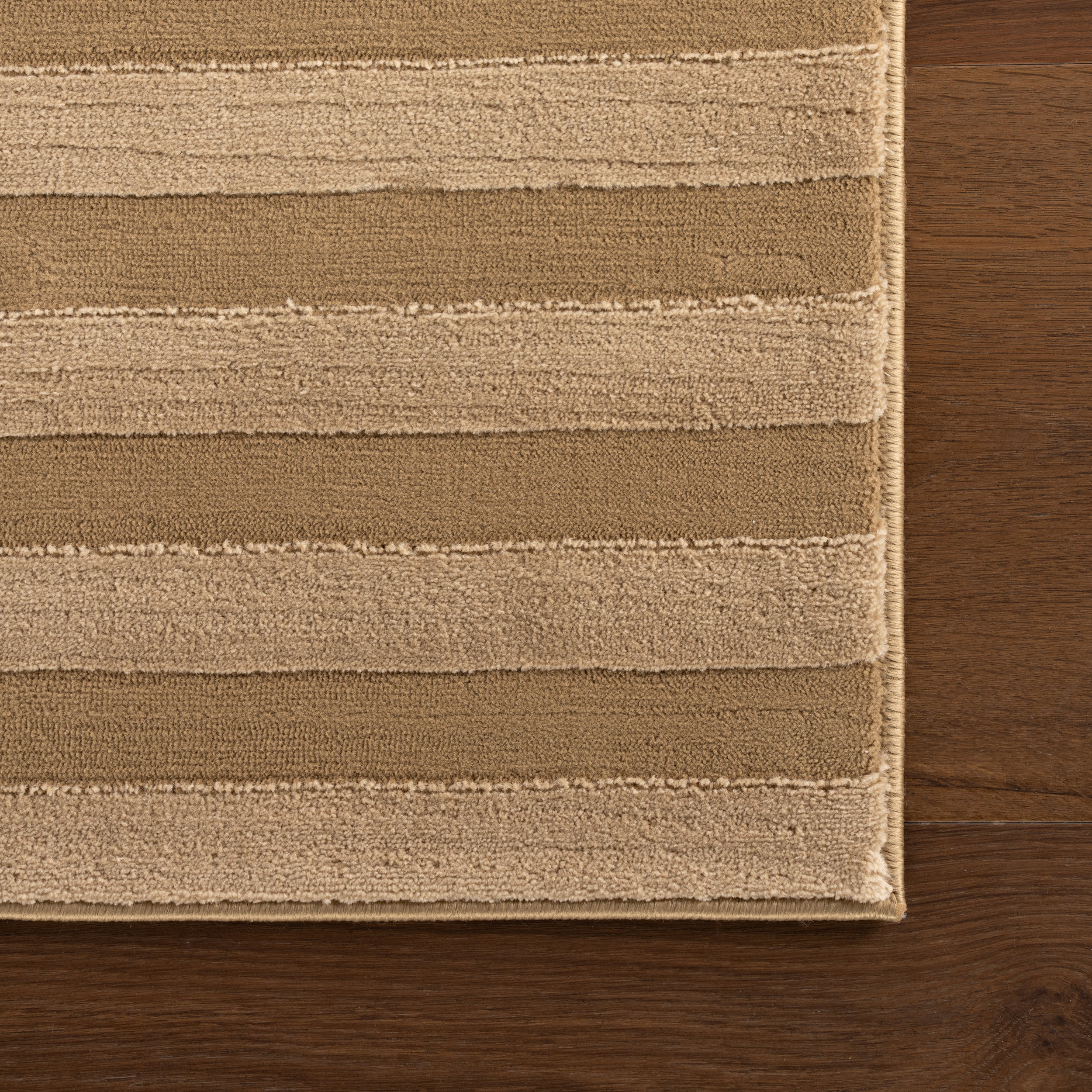 Syra Striped Plush Textured Washable Rug | Sand - Image 4