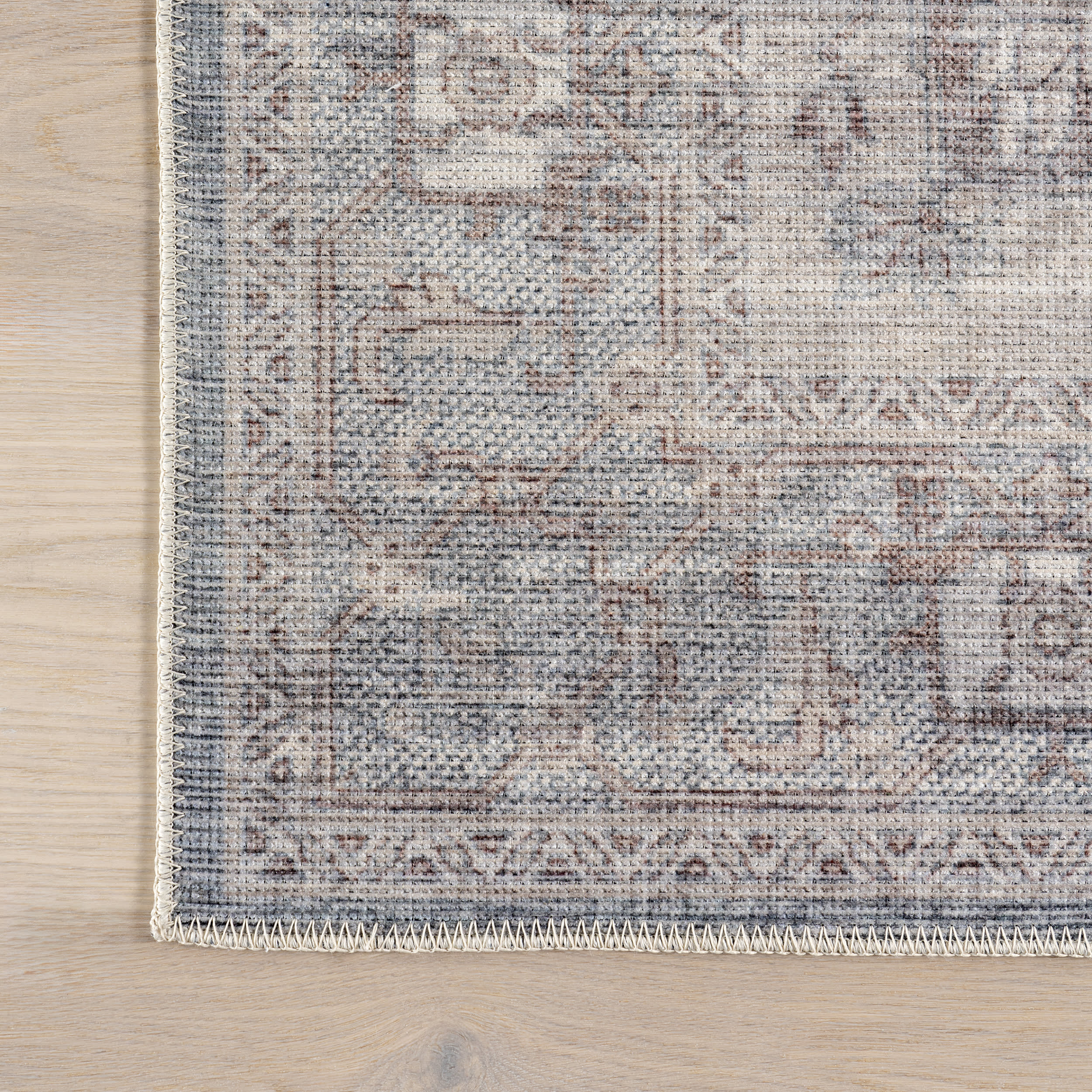 Tabby Medallion Washable Rug | Beige - Image 4