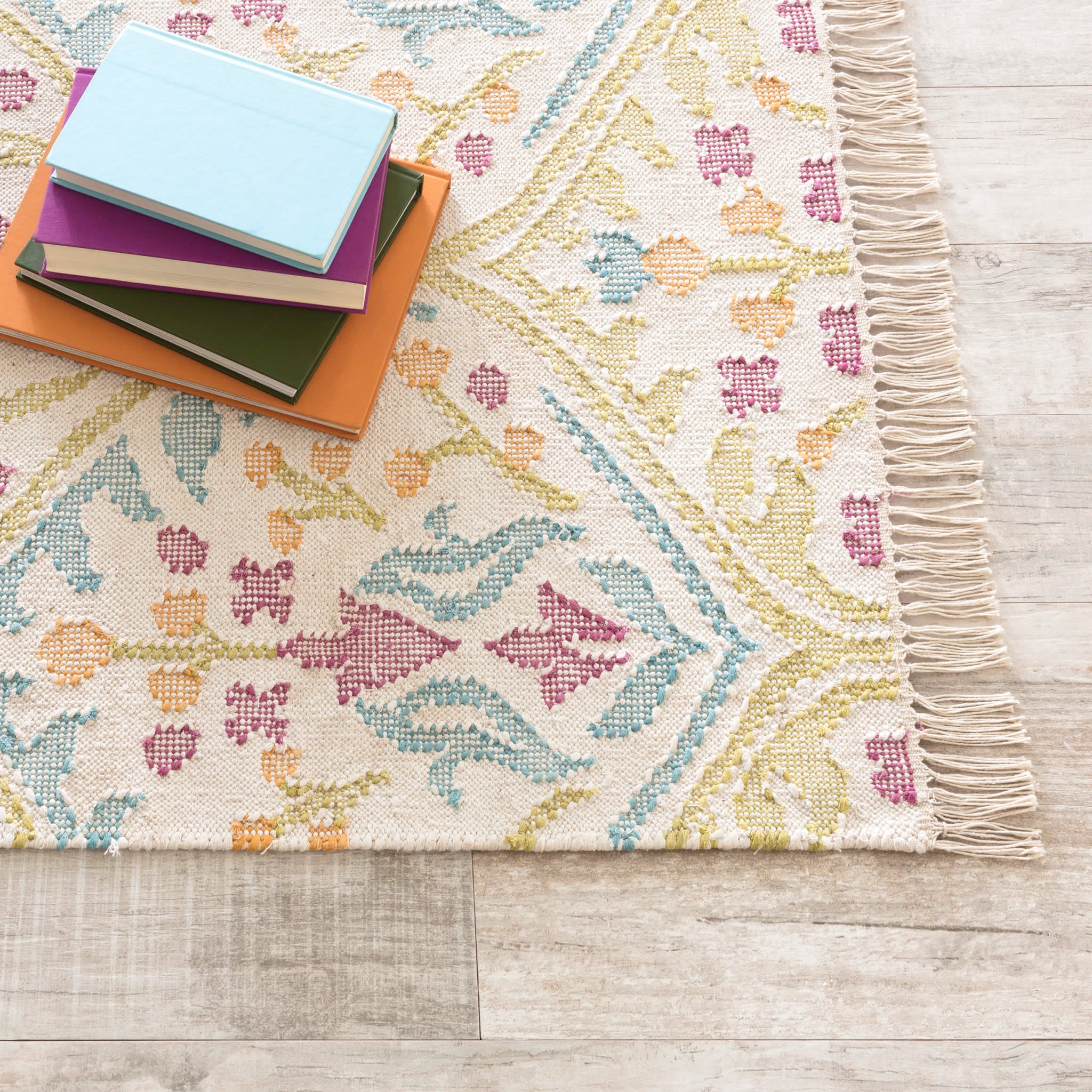 Tahlia Kilim Handwoven Cotton Rug | Multi - Image 2