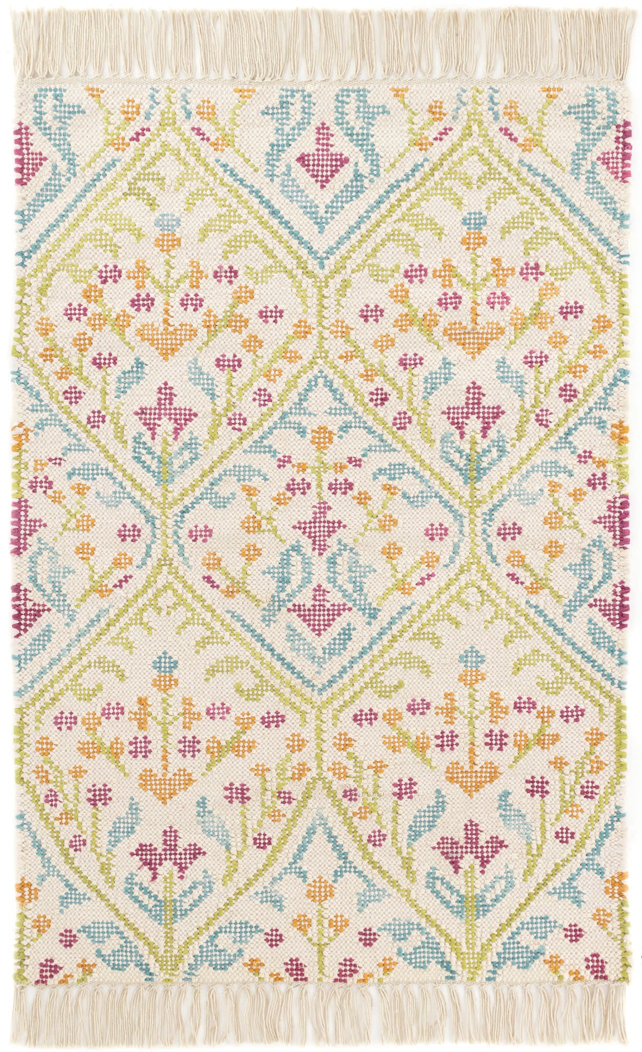 Tahlia Kilim Handwoven Cotton Rug | Multi - Image 3