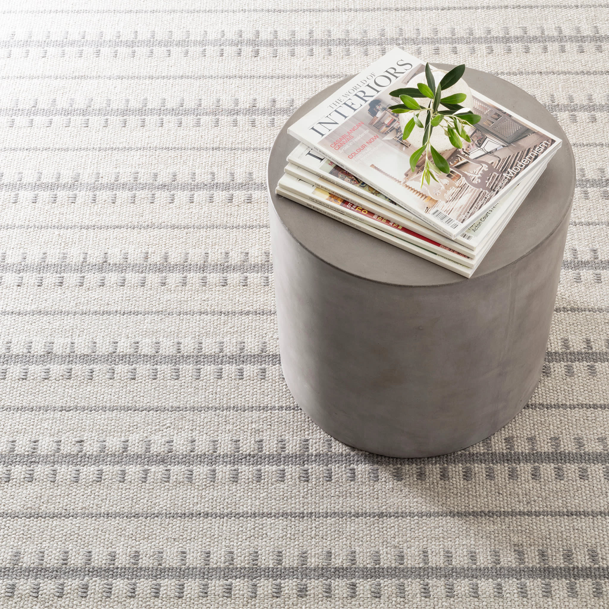 Tailor Stripe Woven Wool Custom Rug | Charcoal - Image 3