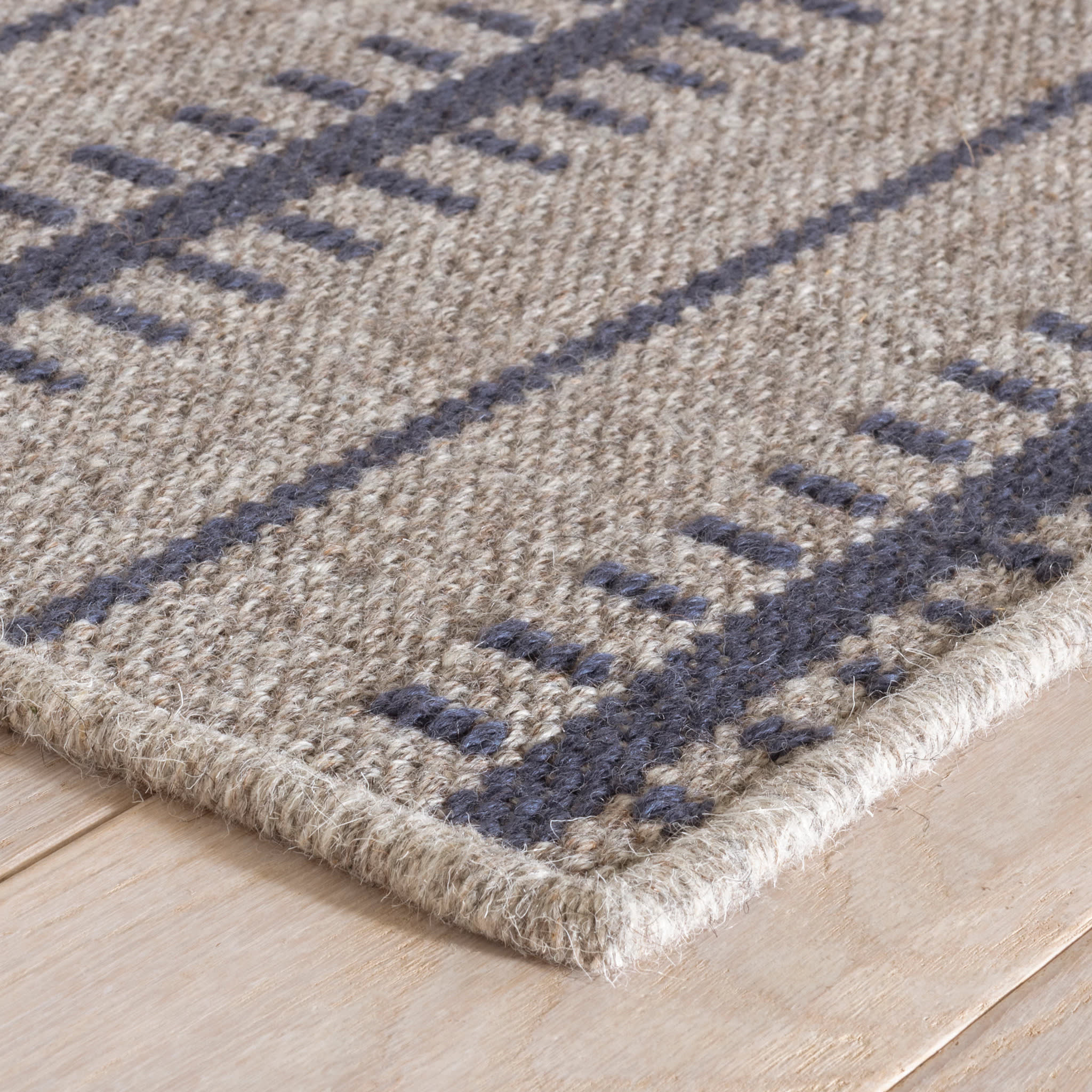 Tailor Stripe Woven Wool Custom Rug | Navy - Image 4