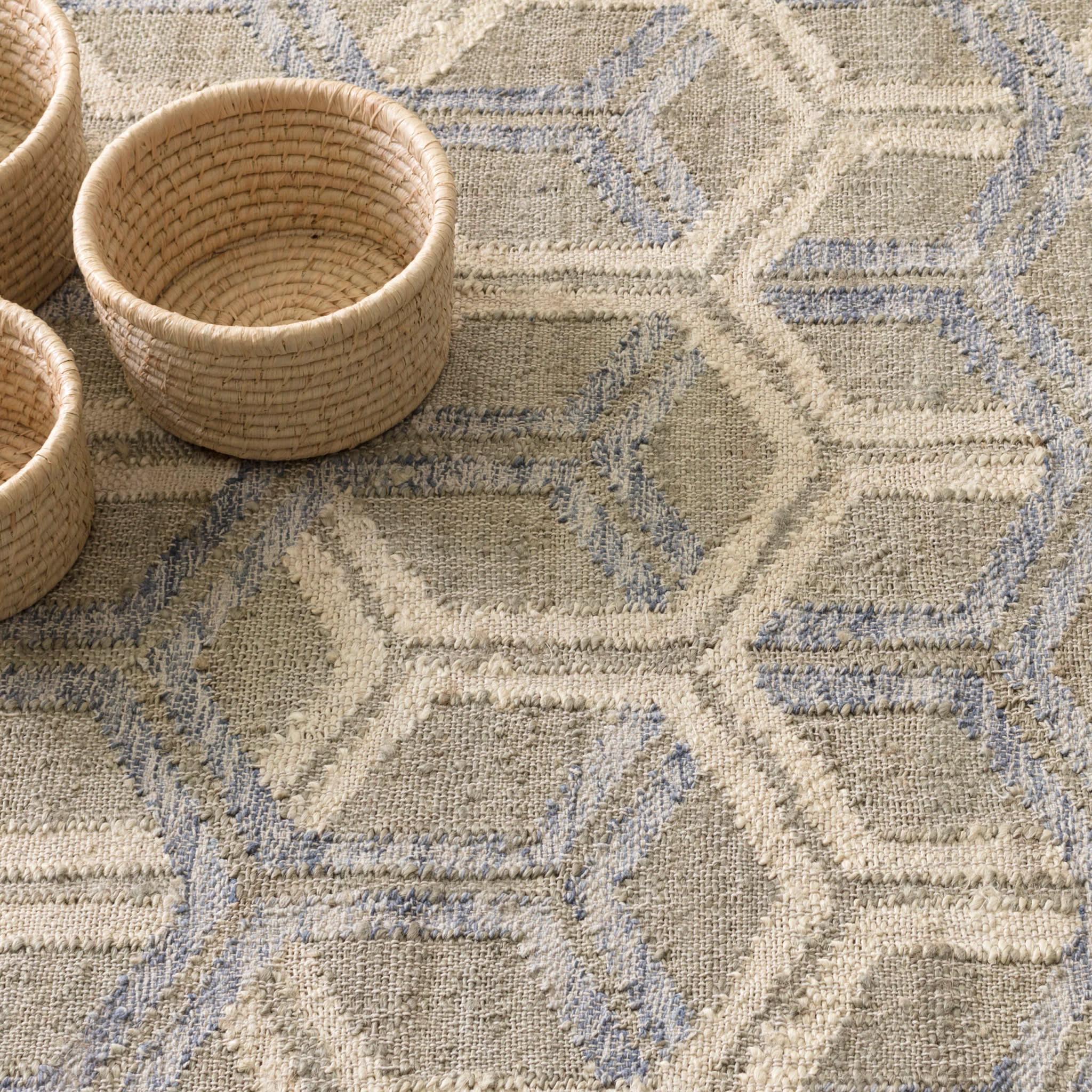 Tala Handwoven Jute Rug | Blue - Image 3