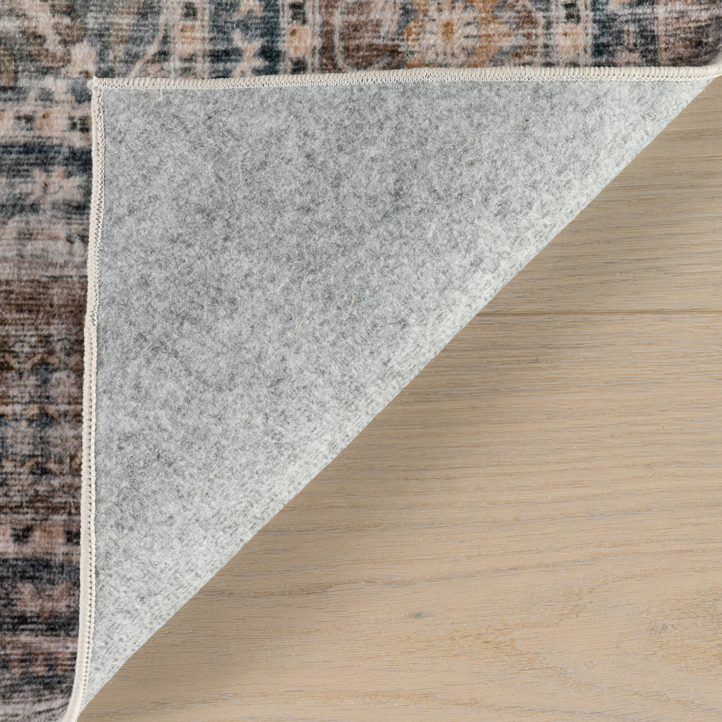 Tali Bordered Traditional Washable Rug | Tan - Image 6
