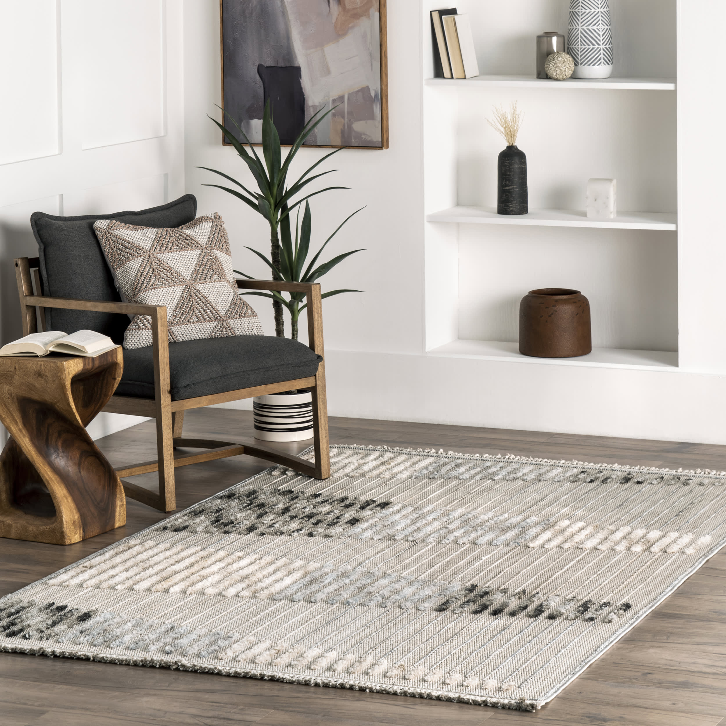 Talullah Textured Piano Rug | Light Grey - Image 2