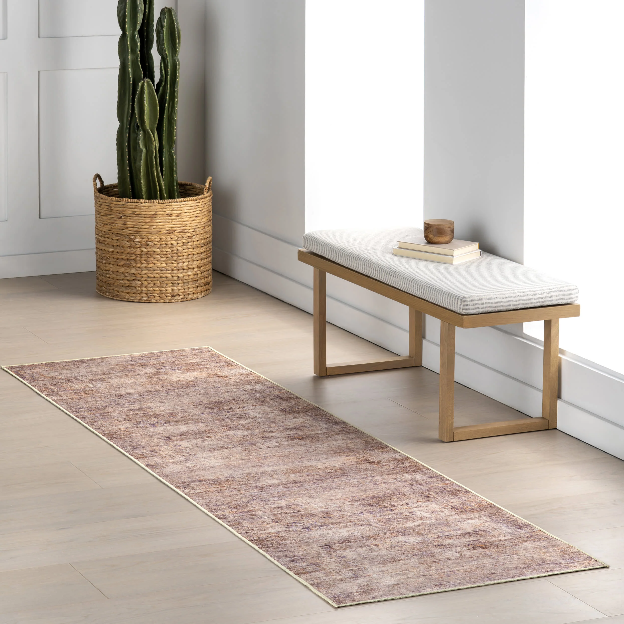 Tamera Abstract Washable Rug | Taupe - Image 2